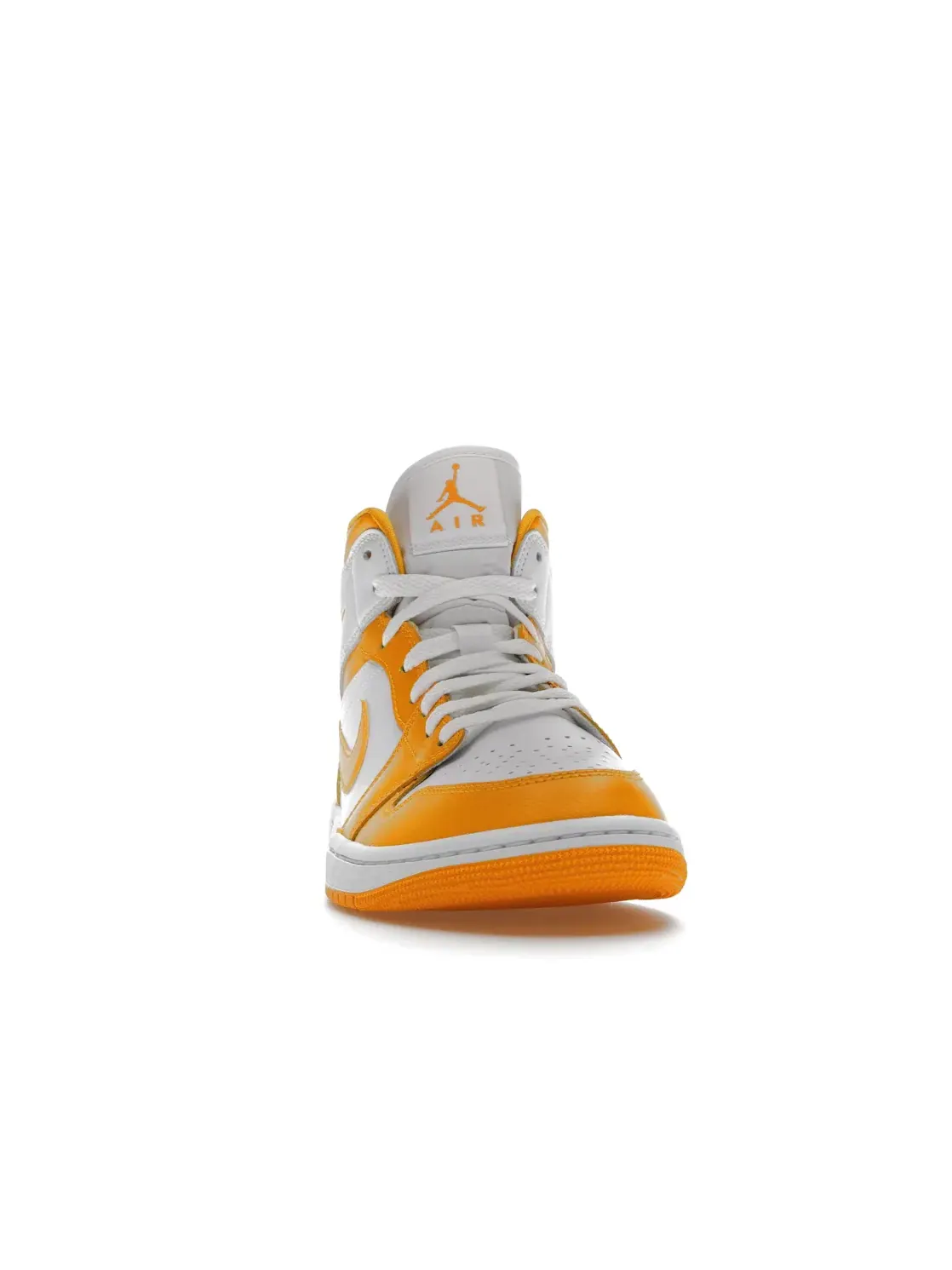 Женские кроссовки с кожаным верхом Jordan 1 Mid — изображение 2 из 4, белый/золотистый/белый