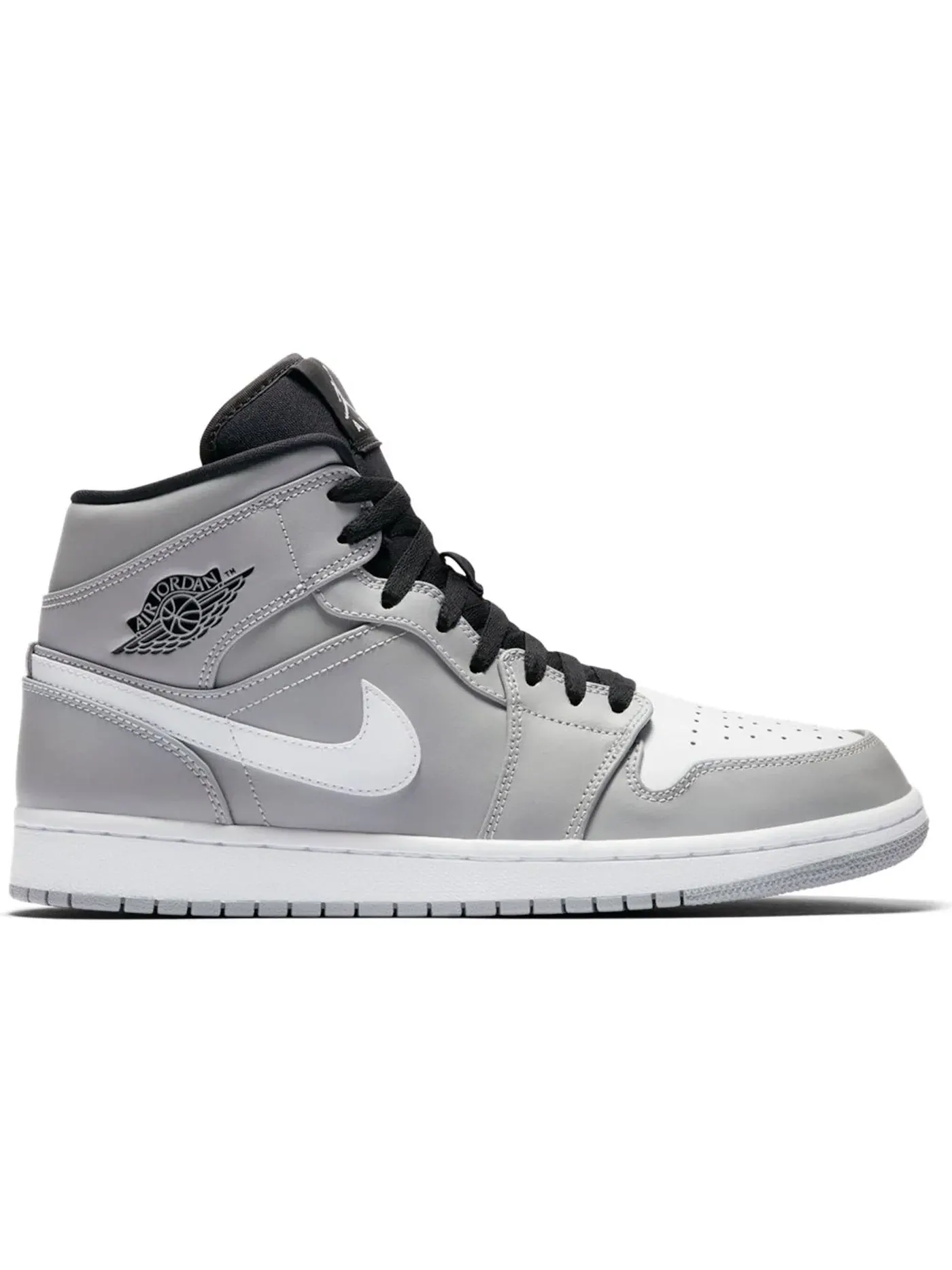 Мужские кроссовки Lifestyle Jordan 1 Mid Jordan — изображение 1 из 1, серый/белый-черный