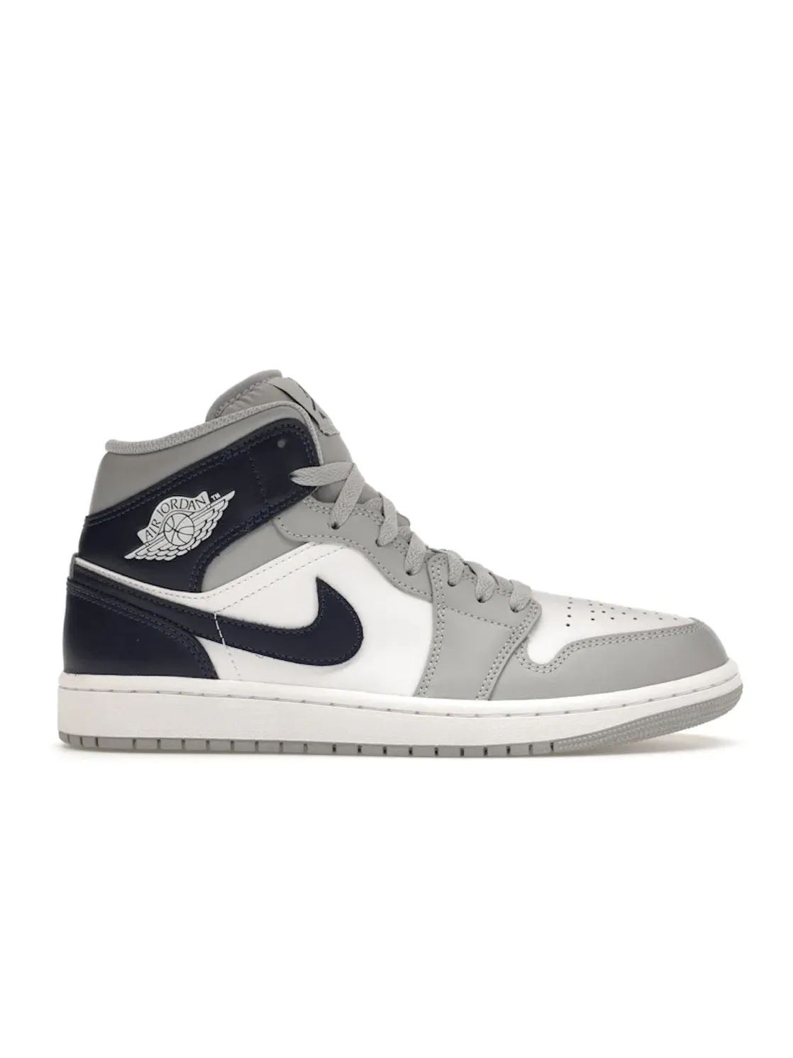 Мужские кроссовки с высоким берцем Jordan 1 Mid Jordan — изображение 1 из 4, белый/серый/темно-синий