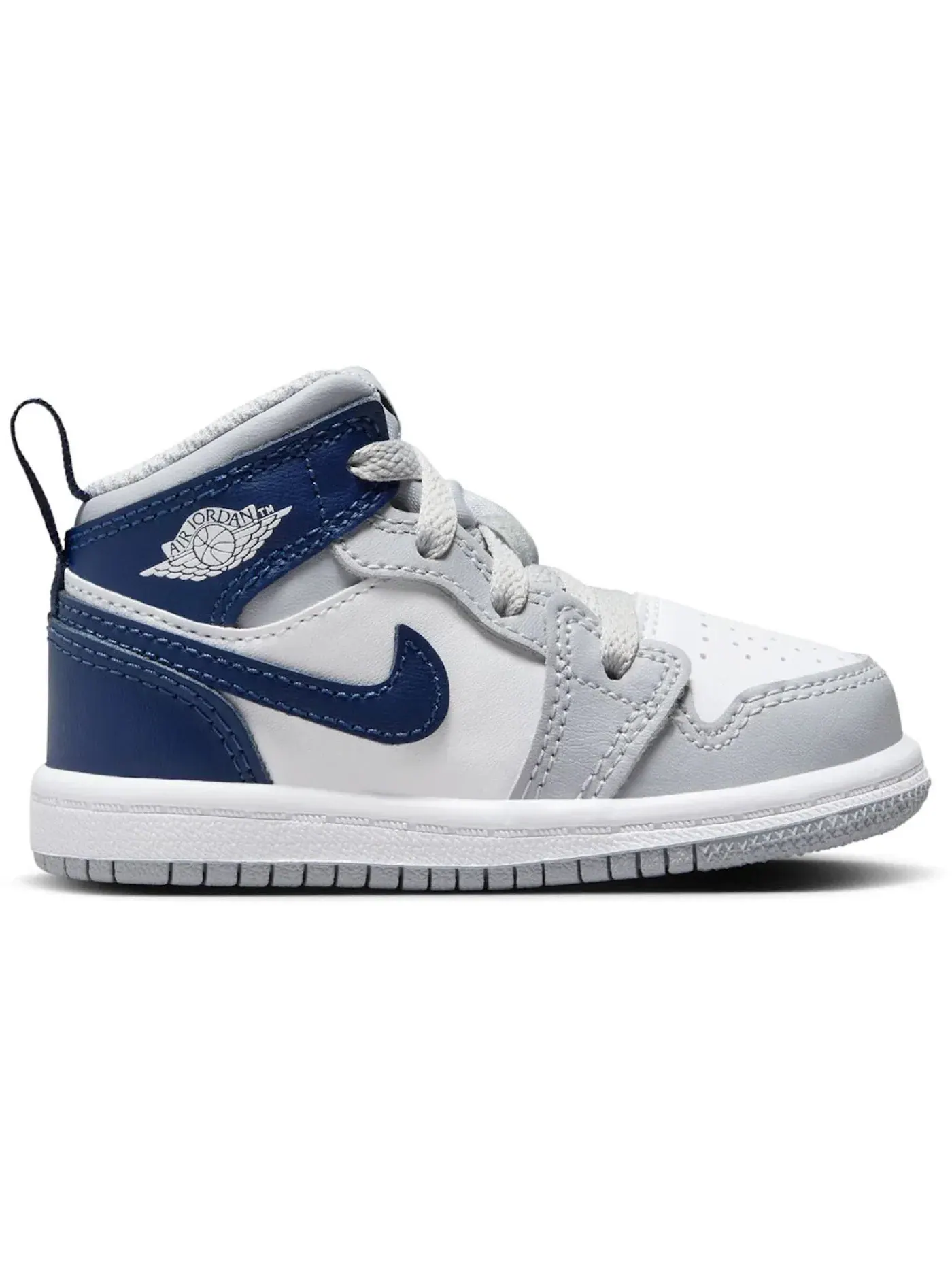 Детские кроссовки Lifestyle Jordan 1 Mid Jordan — изображение 1 из 1, белый/серый/темно-синий