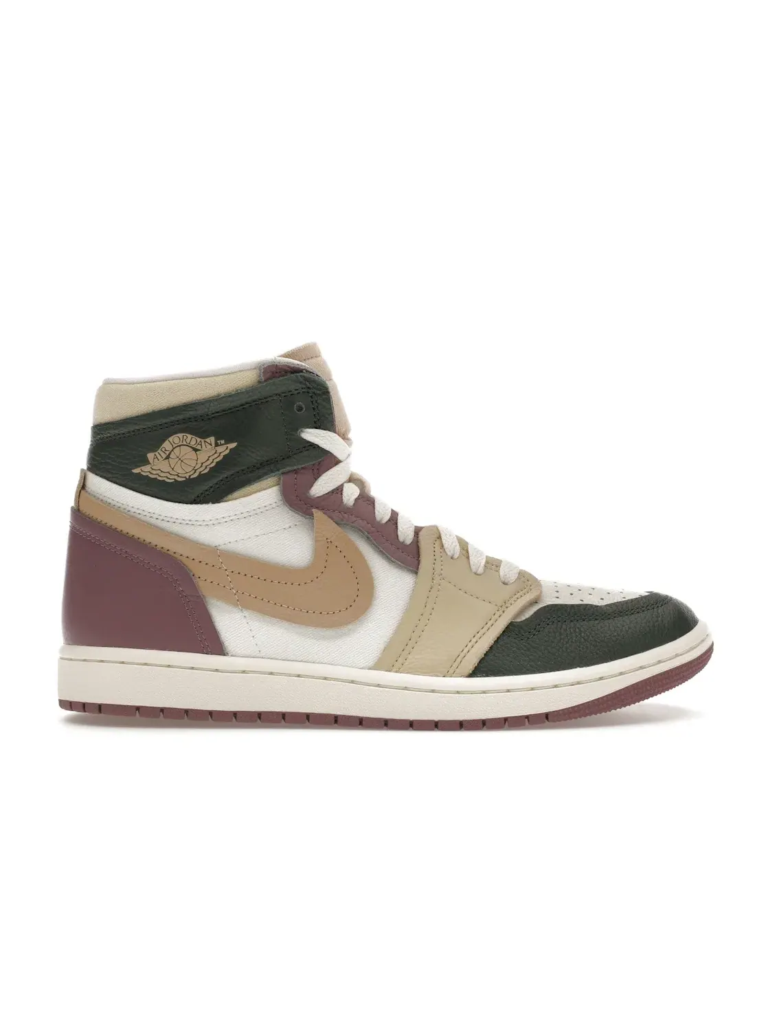Женские кроссовки с деконструированным дизайном Jordan 1 High Method of Make Jordan, Galactic Jade/Desert/Sail