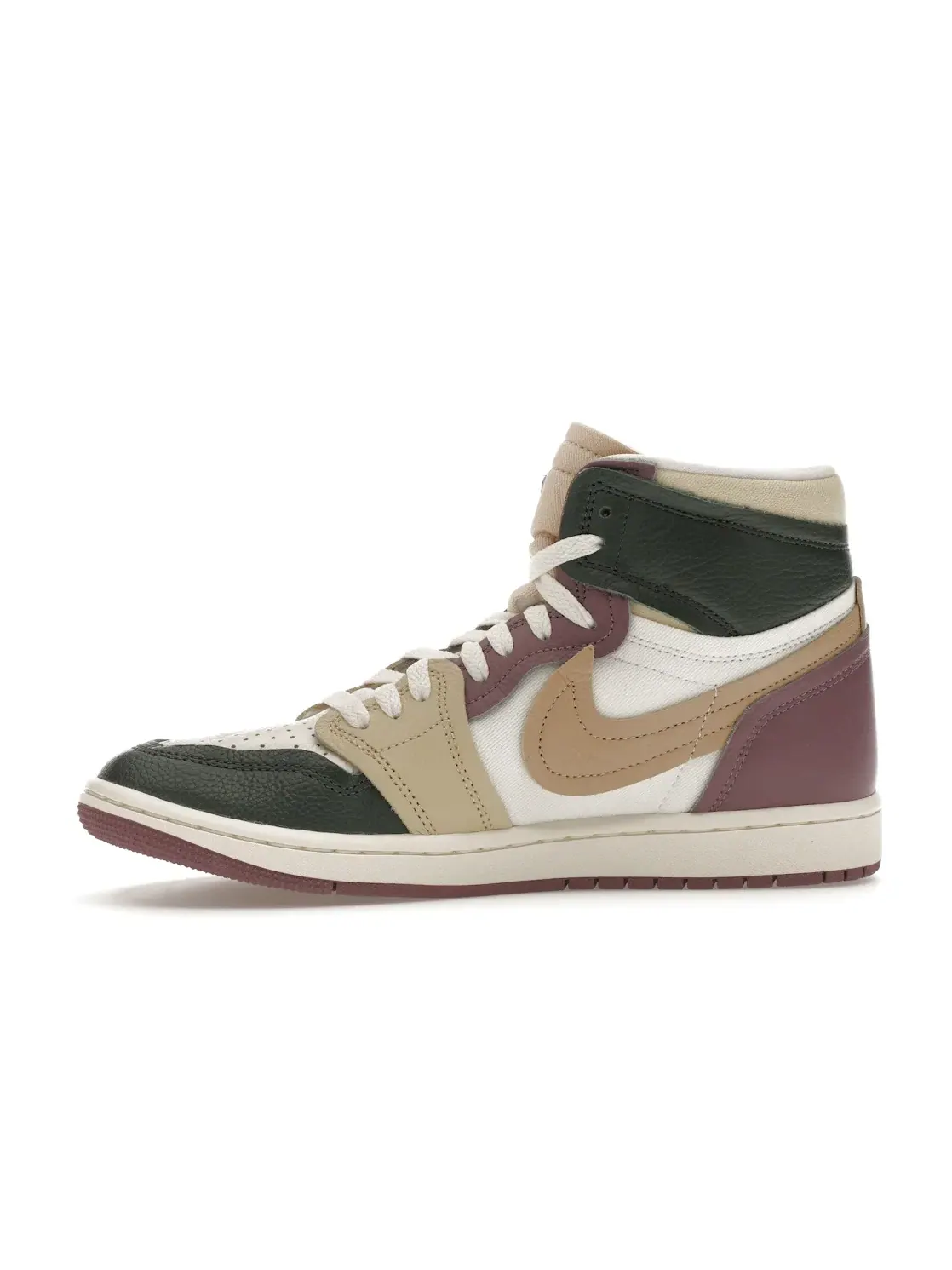 Женские кроссовки с деконструированным дизайном Jordan 1 High Method of Make Jordan, Galactic Jade/Desert/Sail