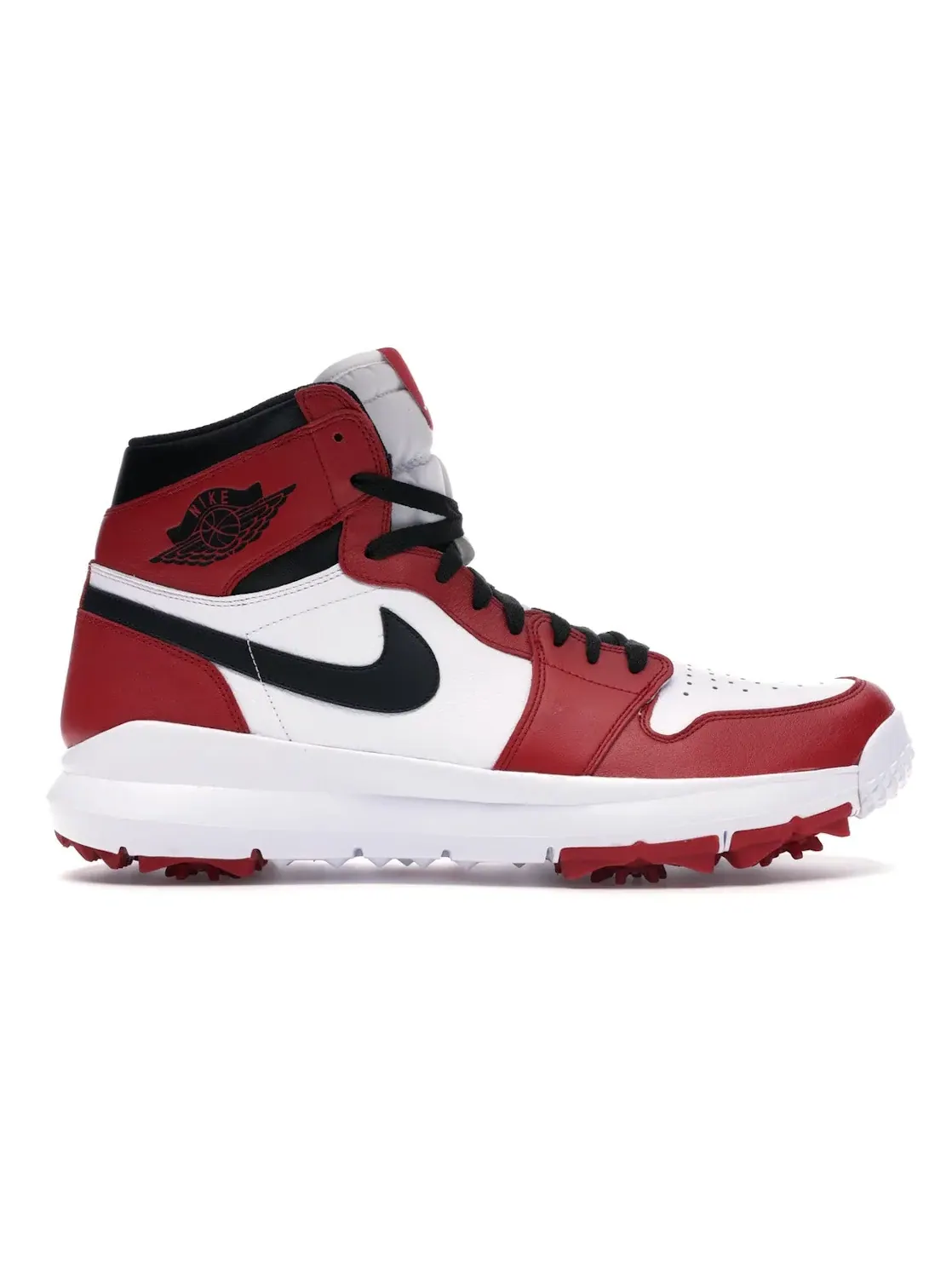 Мужские гольф-кроссовки с шипами Jordan 1 Retro Golf Cleat — изображение 1 из 4, белый/черный-красный