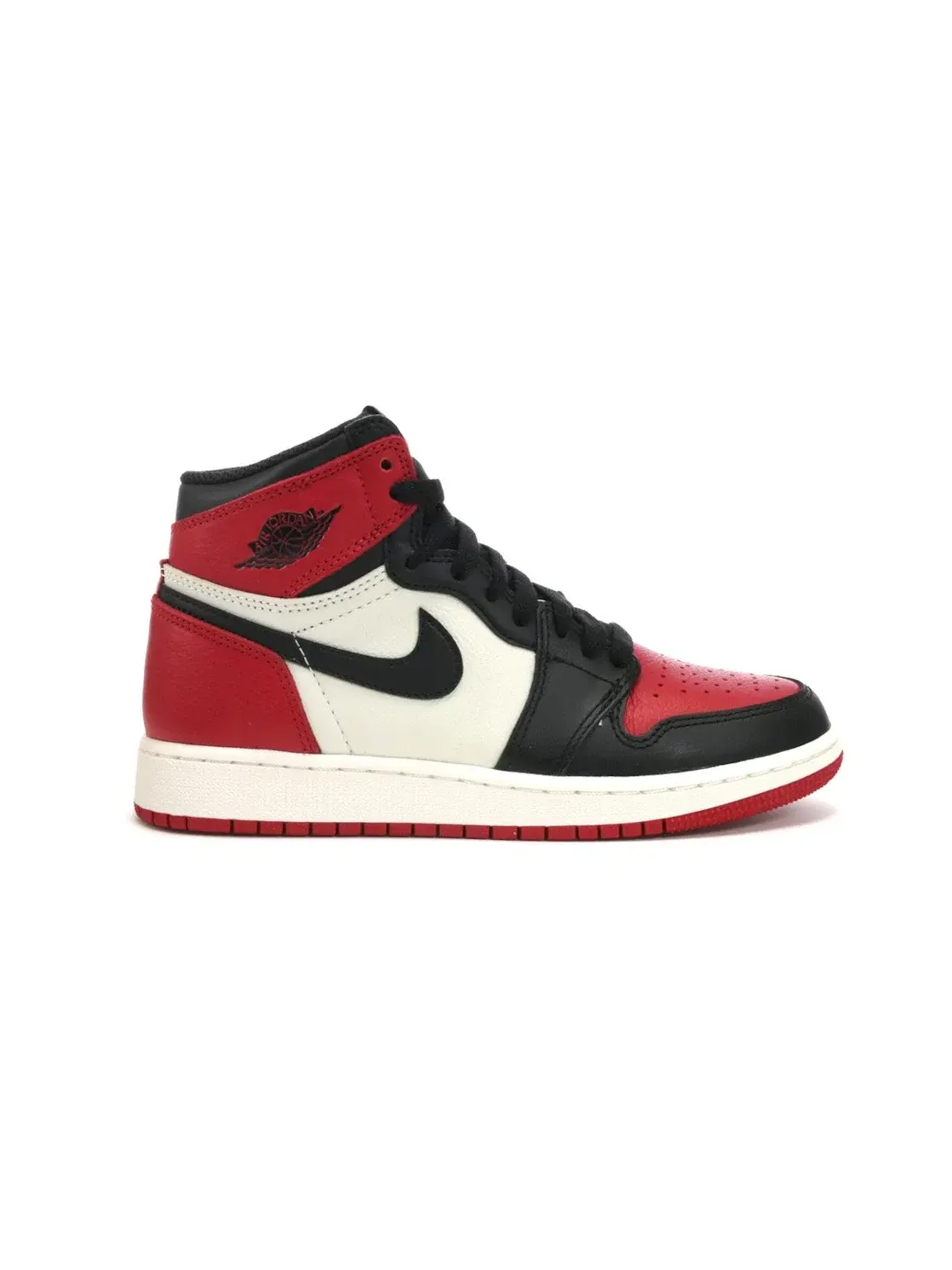 Детские кроссовки Lifestyle с принтом Jordan 1 Retro High Bred Toe Jordan — изображение 1 из 4, красный черный белый
