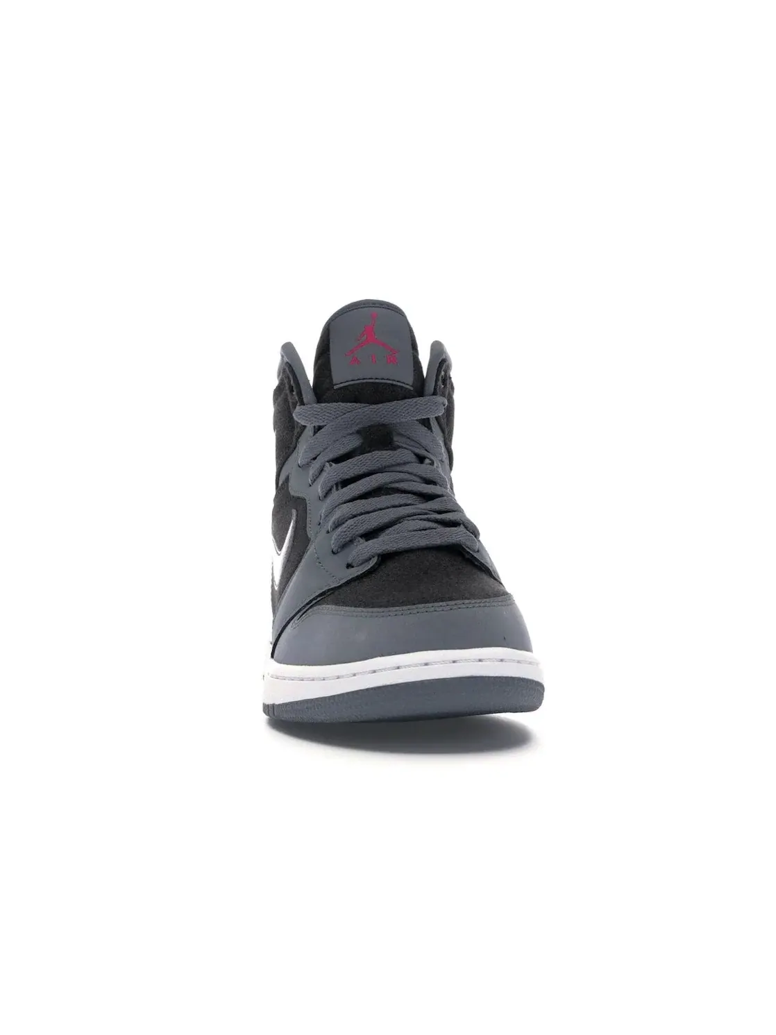 Детские кроссовки высокие Cool Grey Vivid Pink Jordan 1 Retro High Jordan — изображение 2 из 4, серый/розовый-черный