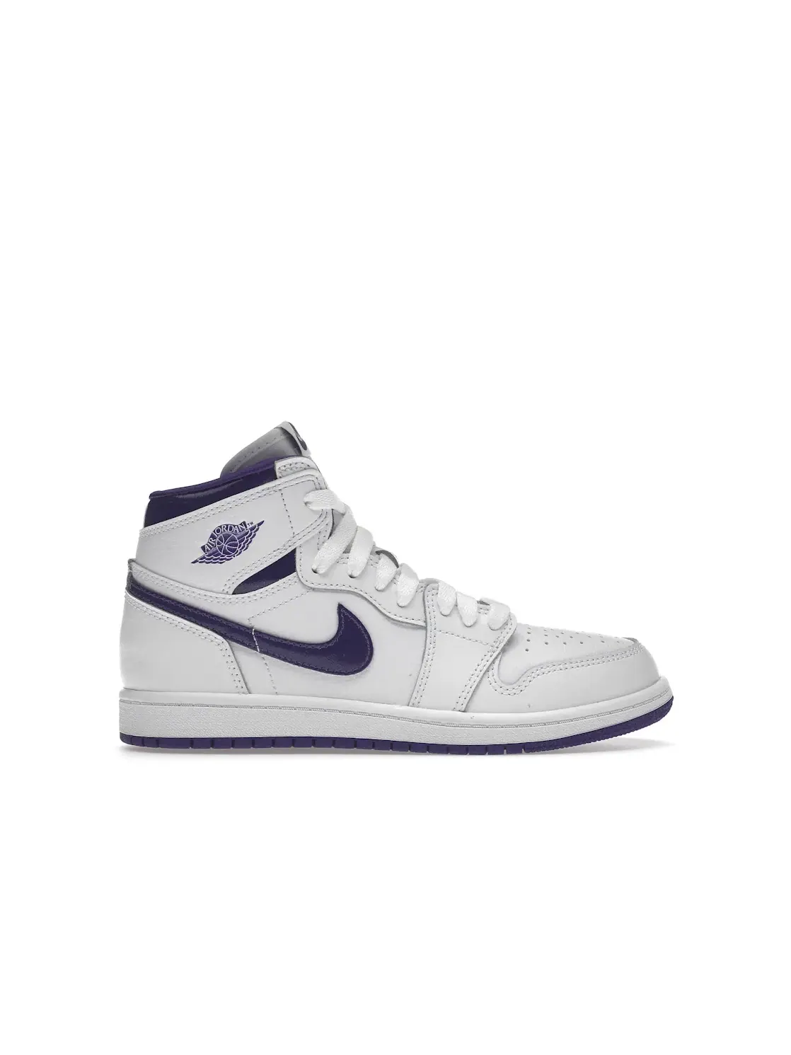 Детские кроссовки с высоким верхом Jordan 1 Retro High — изображение 1 из 4, белый/фиолетовый