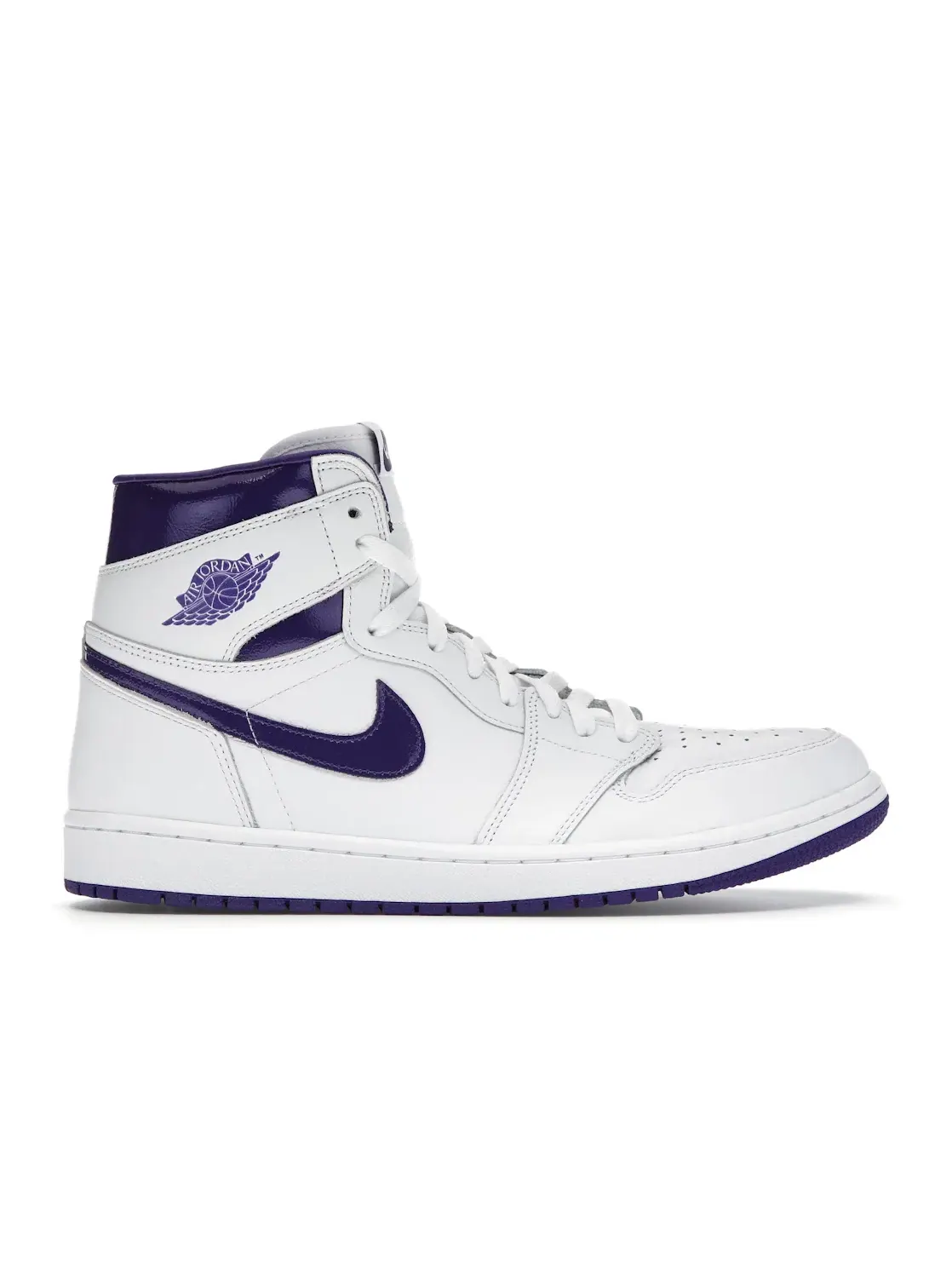 Женские кроссовки с принтом Jordan 1 Retro High Jordan — изображение 1 из 4, белый/фиолетовый