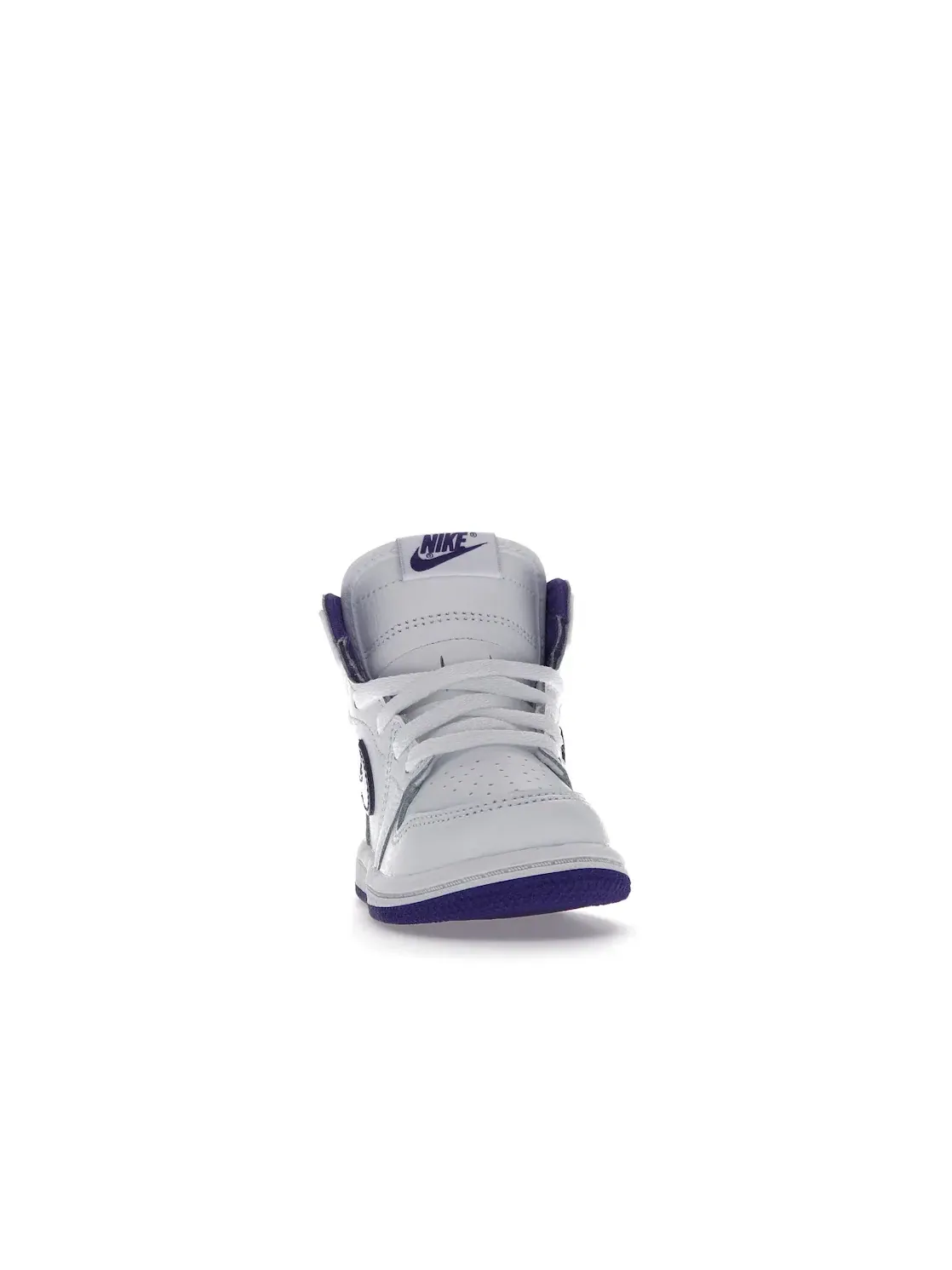Детские кроссовки высокие Court Purple Jordan 1 Retro High Jordan — изображение 2 из 4, белый/фиолетовый