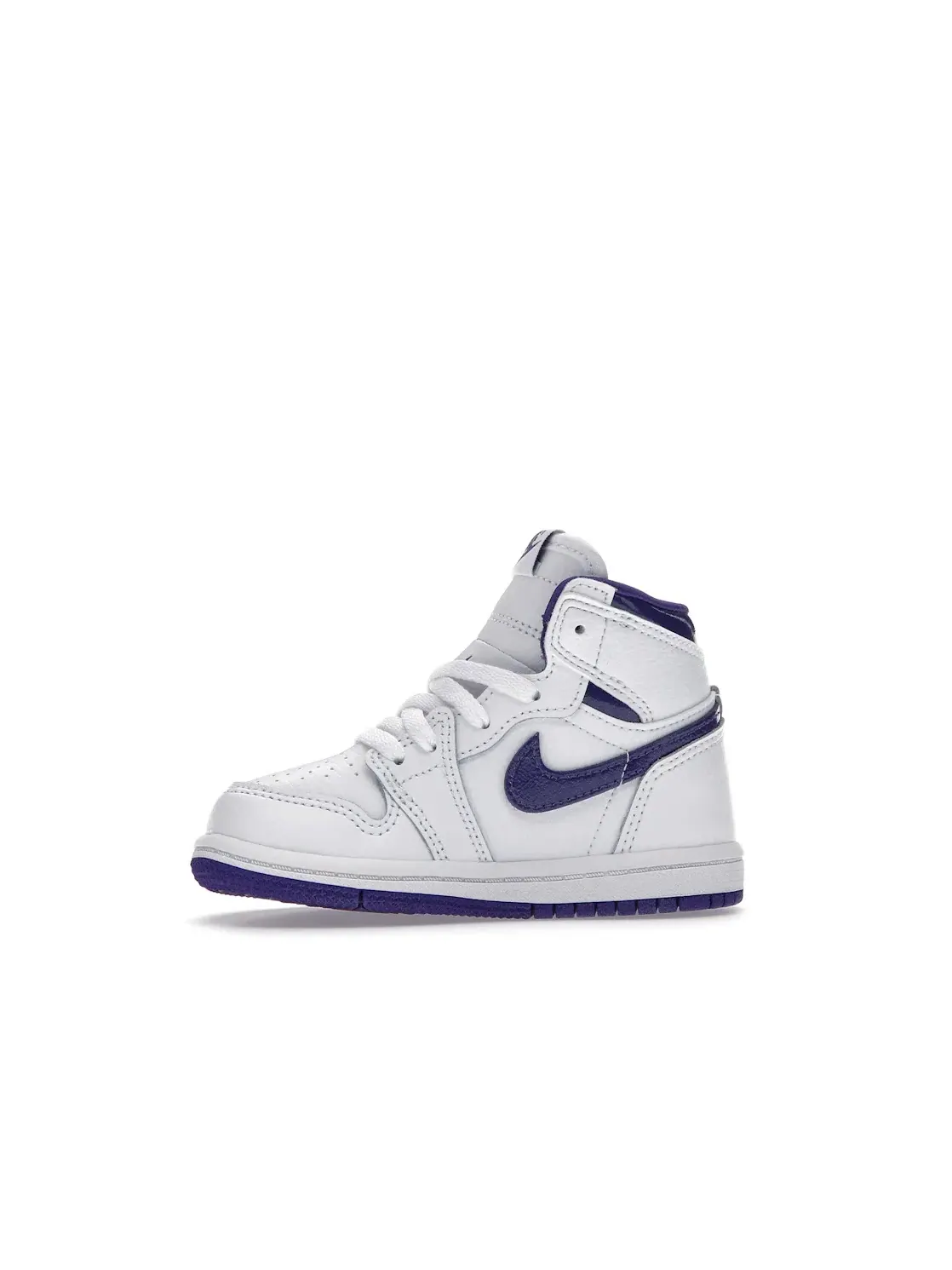 Детские кроссовки высокие Court Purple Jordan 1 Retro High Jordan — изображение 3 из 4, белый/фиолетовый
