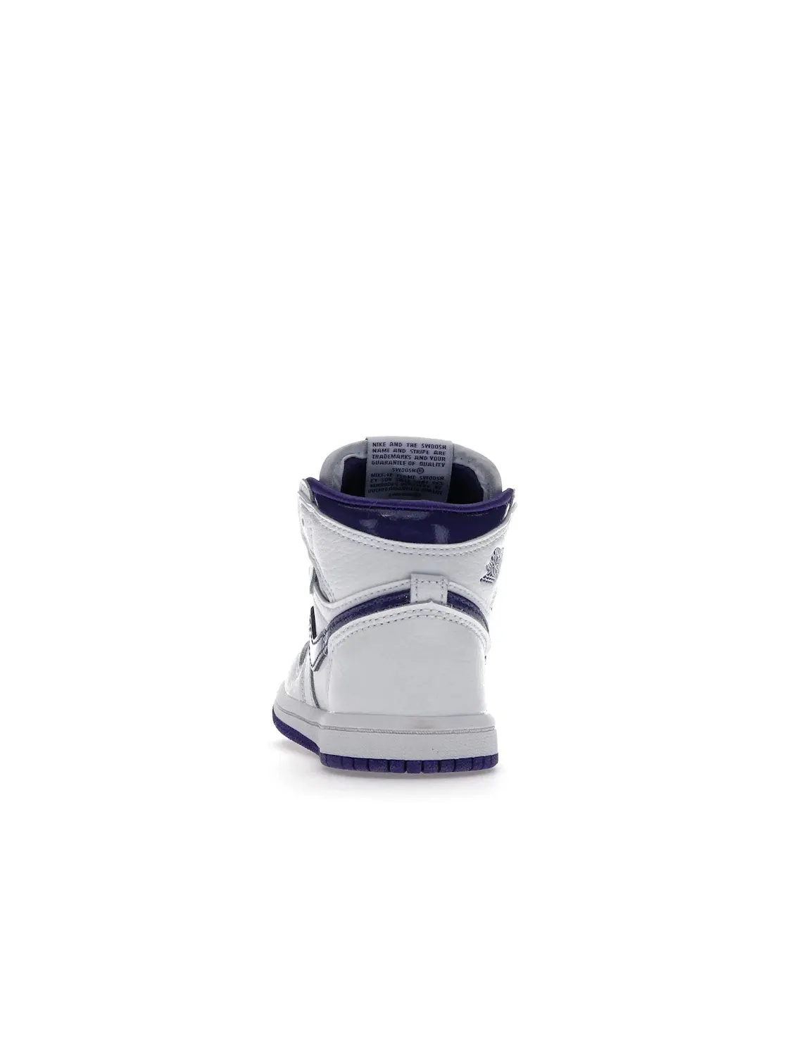 Детские кроссовки высокие Court Purple Jordan 1 Retro High Jordan — изображение 4 из 4, белый/фиолетовый