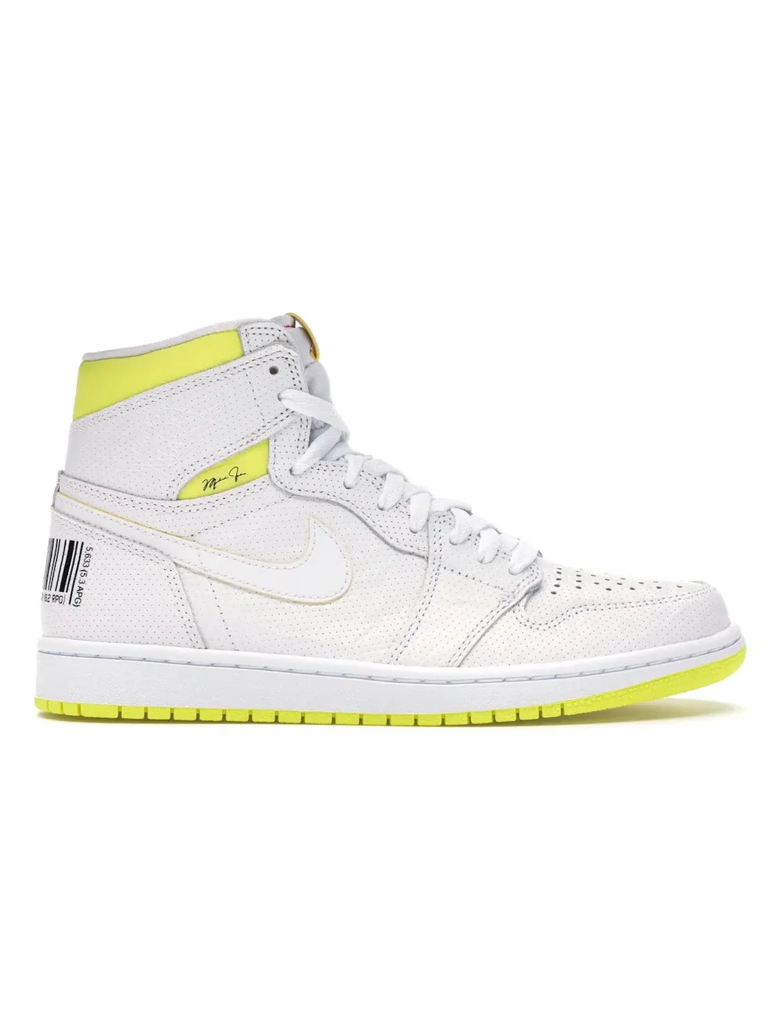 Мужские кроссовки с перфорацией Jordan 1 Retro High Jordan — изображение 1 из 4, белый/желтый-черный