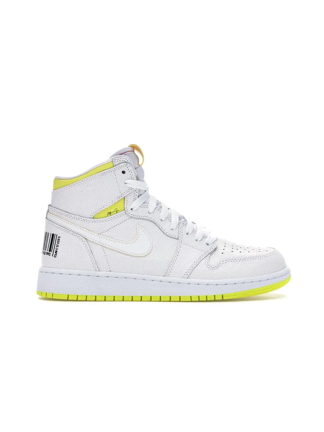 Детские кроссовки с принтом Jordan 1 Retro High Jordan — изображение 1 из 4, белый/желтый-черный