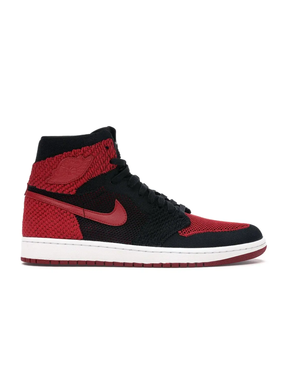 Мужские кроссовки Flyknit Jordan 1 Retro High Flyknit Jordan — изображение 1 из 4, черный/красный-белый