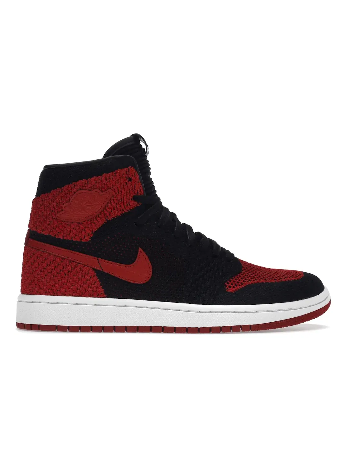 Детские кроссовки с высоким верхом из Flyknit Jordan 1 Retro High Flyknit Jordan — изображение 1 из 4, черный/красный-белый