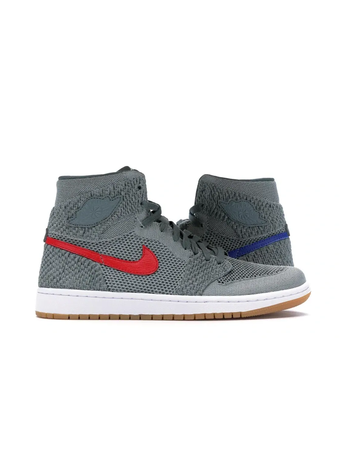 Мужские кроссовки с верхом из Flyknit Jordan 1 Retro High Flyknit Jordan — изображение 1 из 4, зеленый/белый--желтый