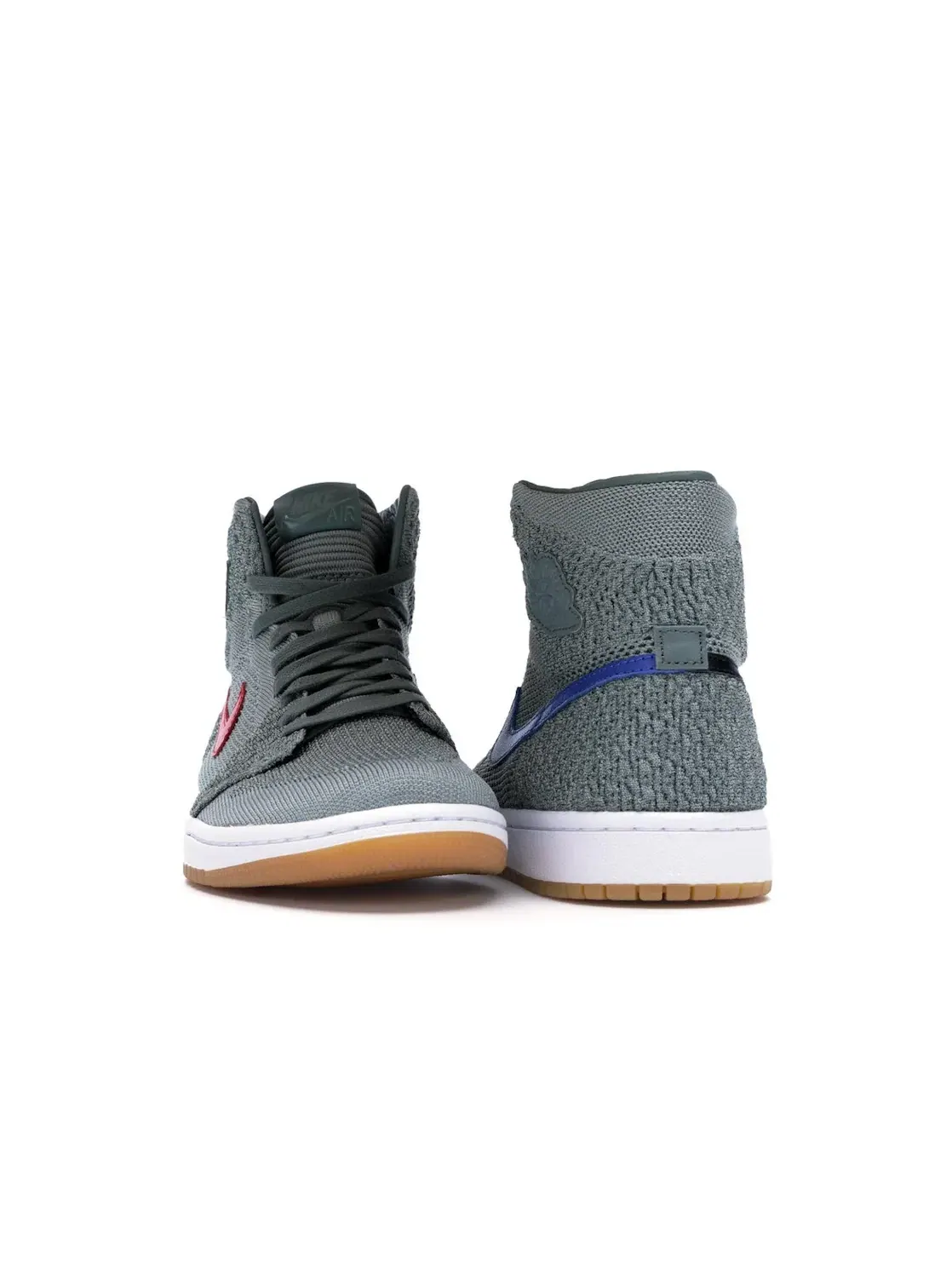 Мужские кроссовки с верхом из Flyknit Jordan 1 Retro High Flyknit Jordan — изображение 2 из 4, зеленый/белый--желтый