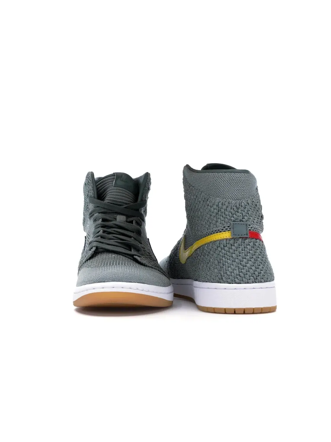 Мужские кроссовки с верхом из Flyknit Jordan 1 Retro High Flyknit Jordan — изображение 4 из 4, зеленый/белый--желтый