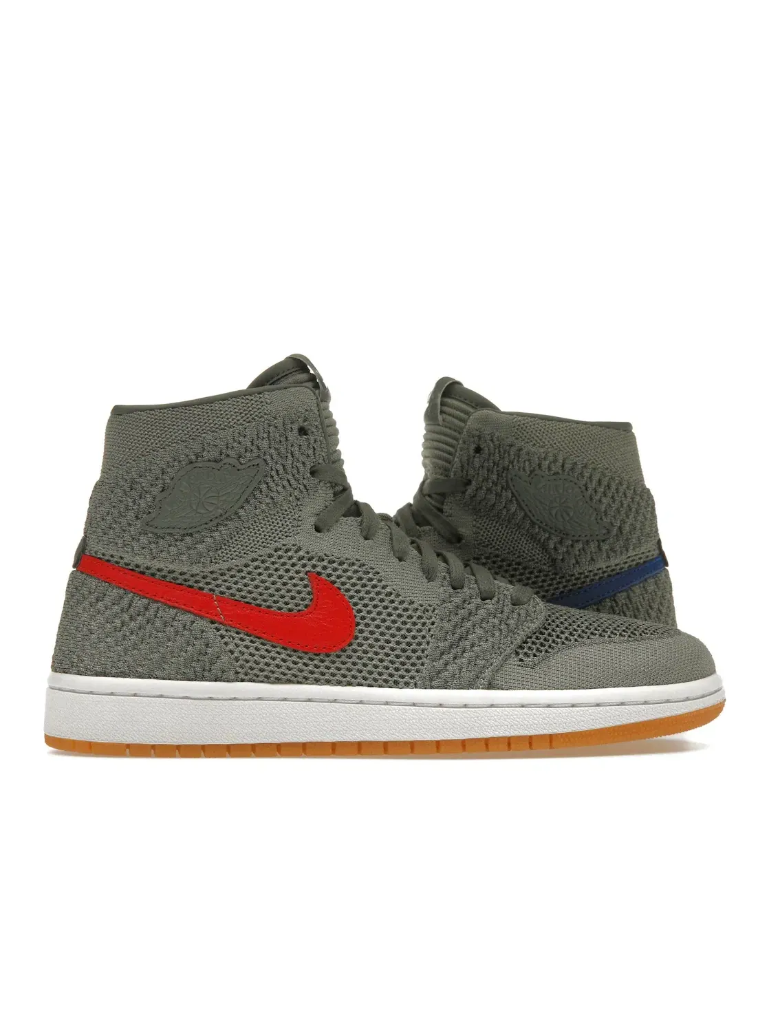 Детские кроссовки с высоким верхом Jordan 1 Retro High Flyknit Jordan — изображение 1 из 4, зеленый/белый--желтый