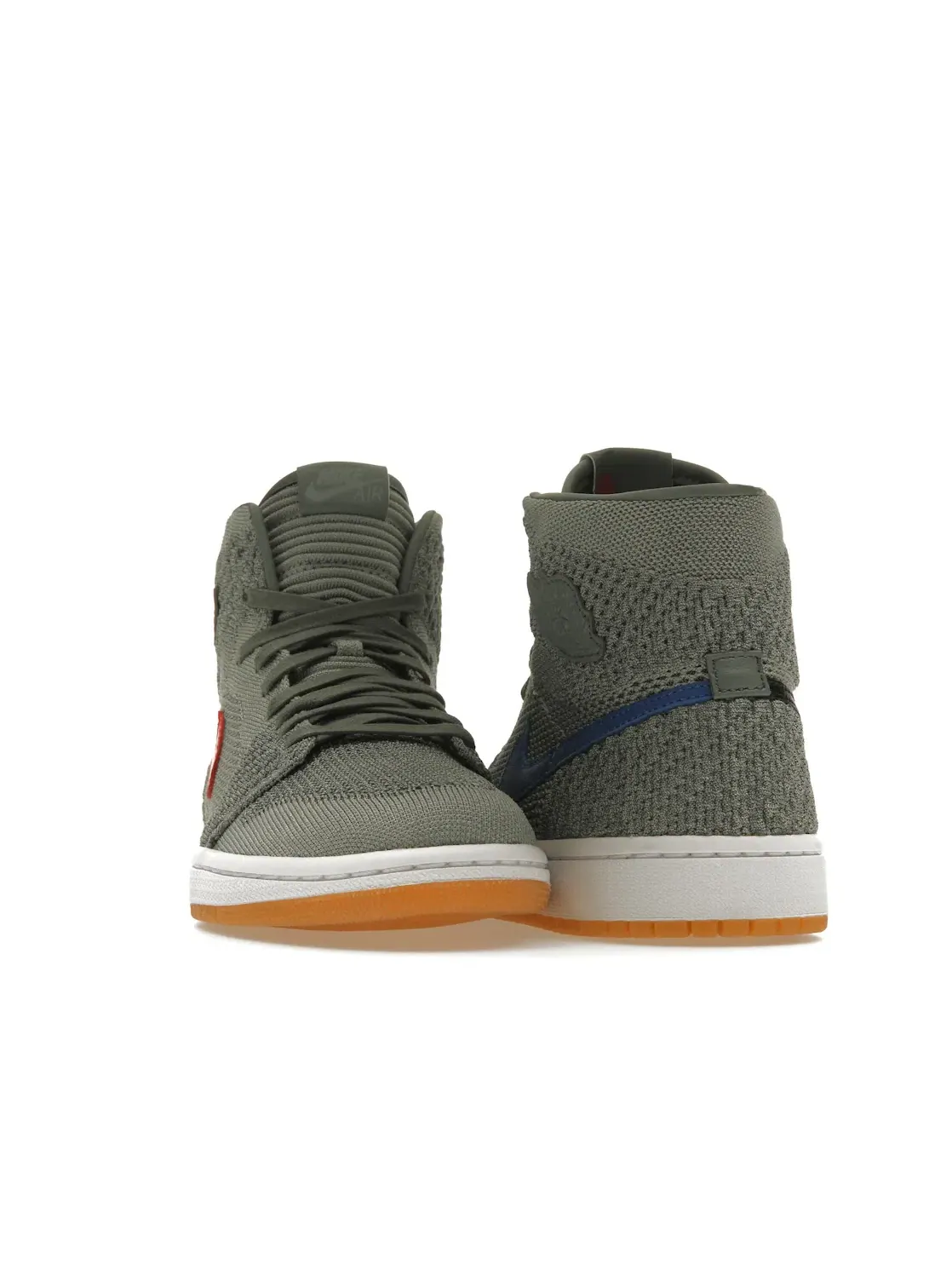 Детские кроссовки с высоким верхом Jordan 1 Retro High Flyknit Jordan — изображение 2 из 4, зеленый/белый--желтый