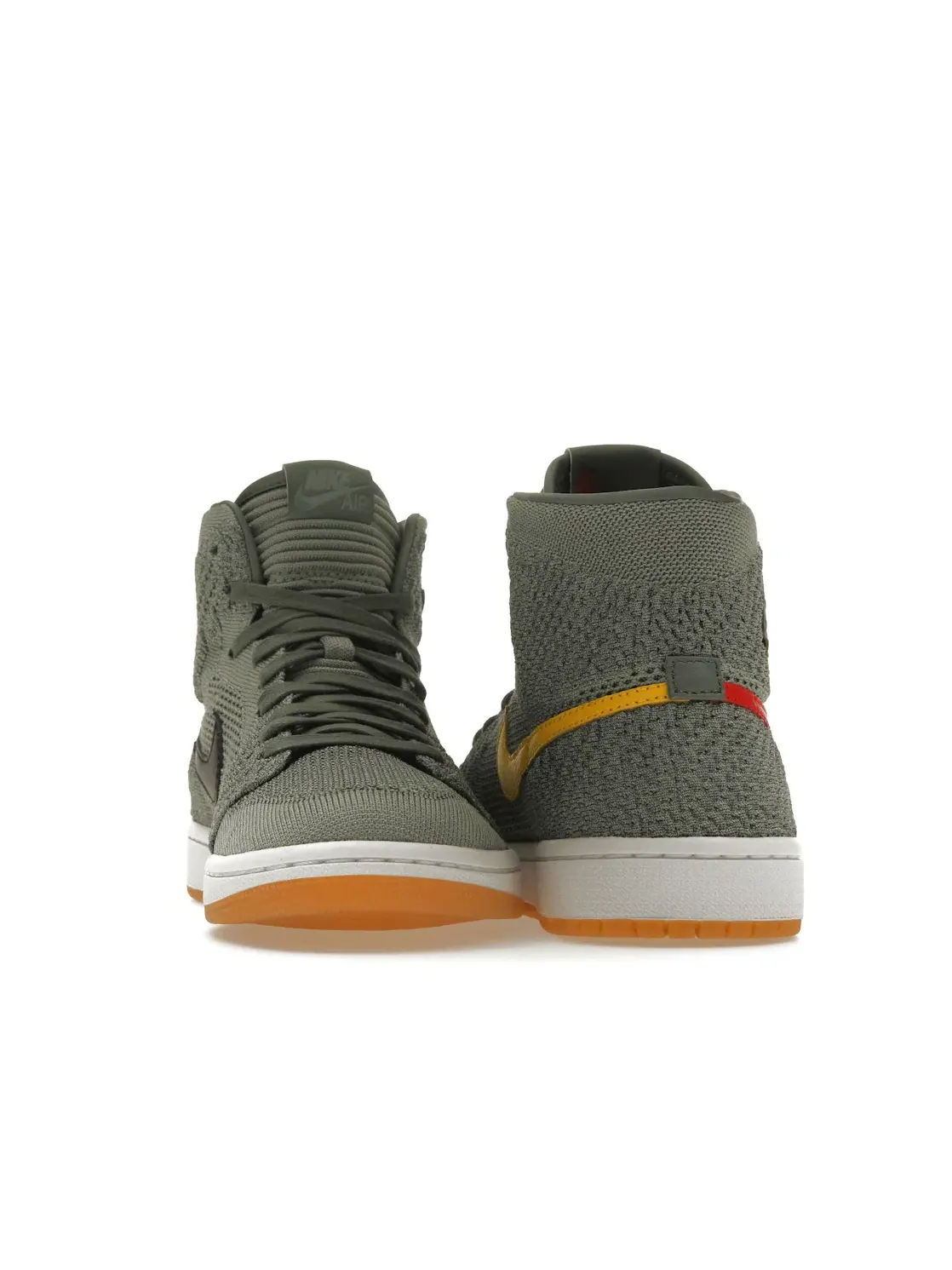 Детские кроссовки с высоким верхом Jordan 1 Retro High Flyknit Jordan — изображение 4 из 4, зеленый/белый--желтый
