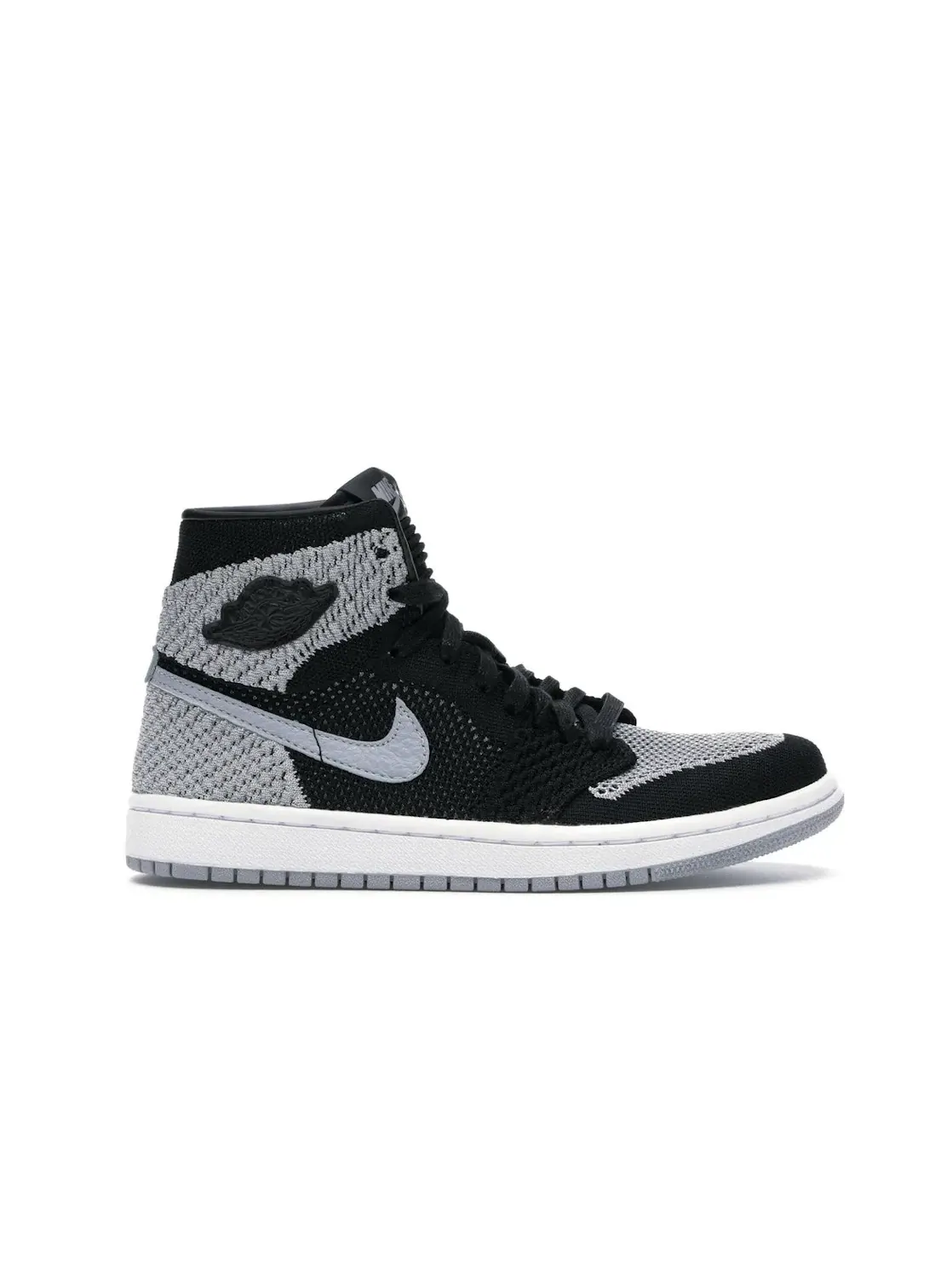 Детские кроссовки высокие с принтом Jordan 1 Retro High Flyknit Jordan — изображение 1 из 4, черный/серый-белый