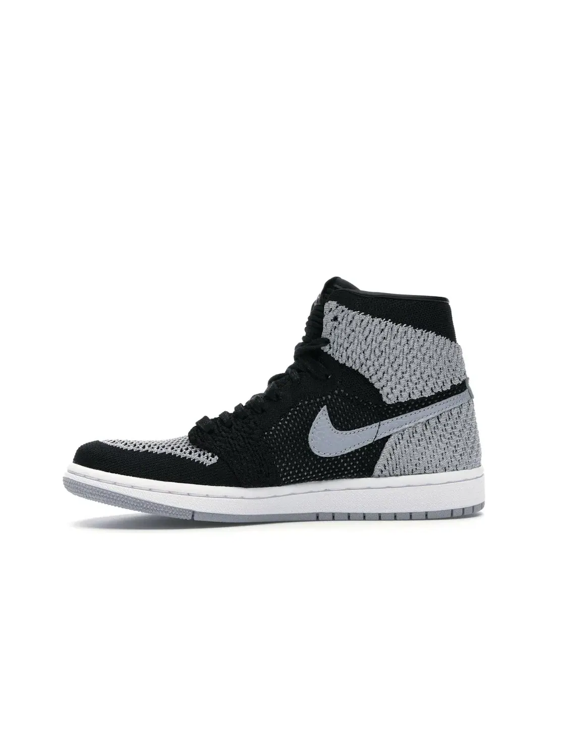 Детские кроссовки высокие с принтом Jordan 1 Retro High Flyknit Jordan — изображение 3 из 4, черный/серый-белый