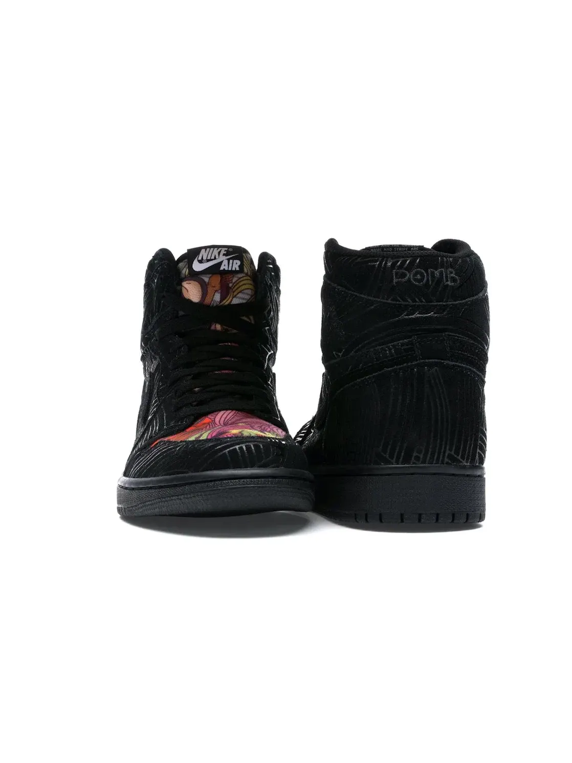 Мужские кроссовки с принтом Jordan 1 Retro High Los Primeros Jordan — изображение 2 из 4, черный/черный-мульти