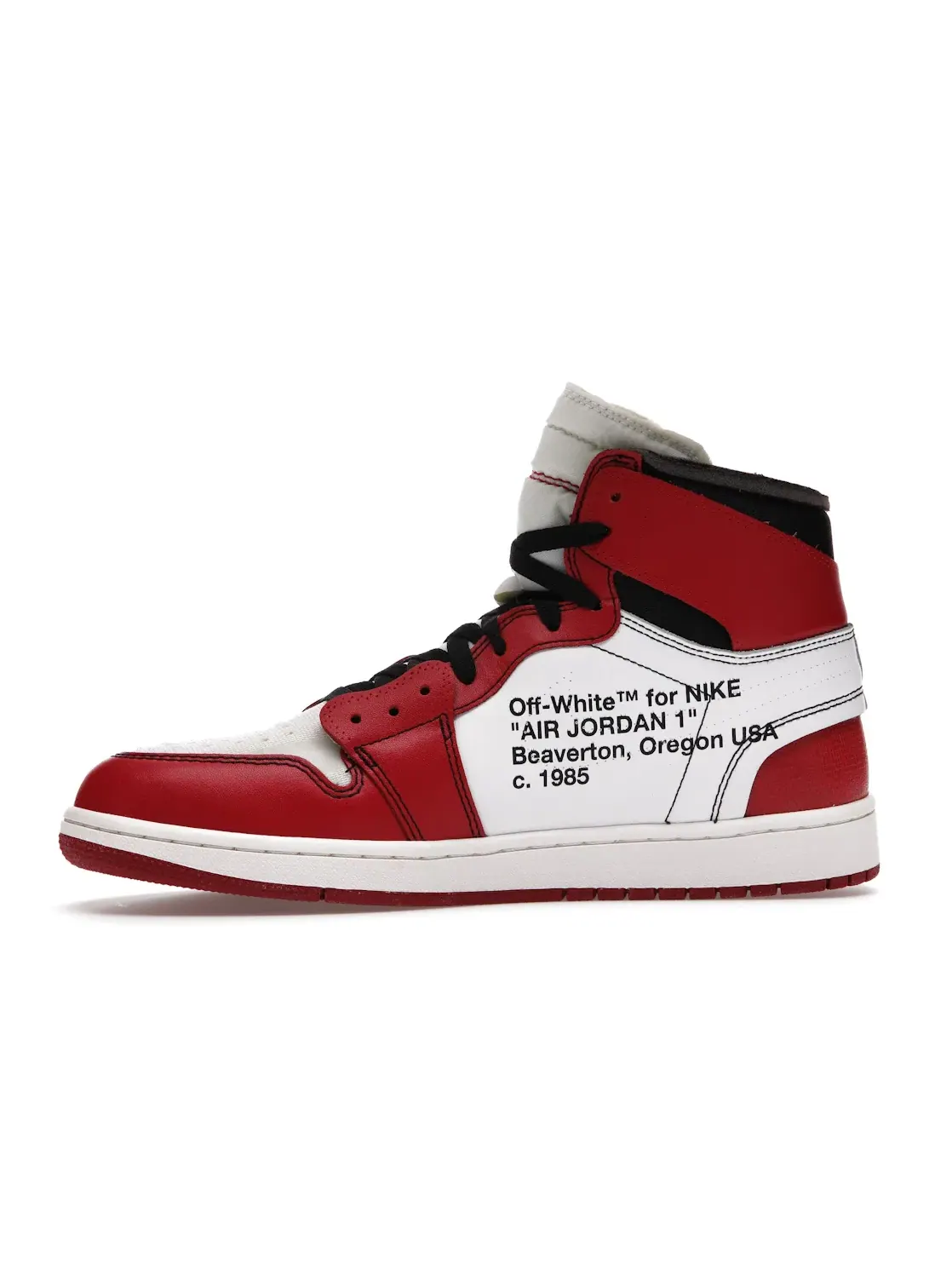 Мужские кроссовки с деконструированным верхом Jordan 1 Retro High Off-White — изображение 3 из 4, белый/черный-красный