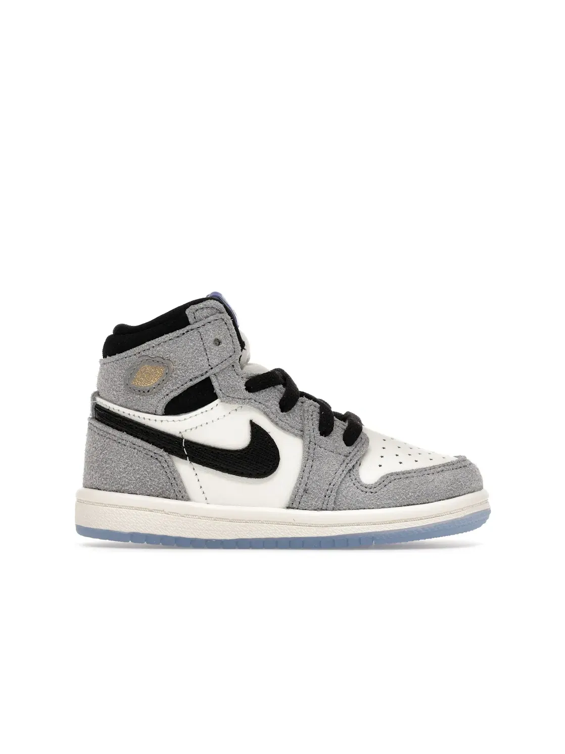 Детские кроссовки с контрастными вставками Jordan 1 Retro High OG All Star Cool Grey (TD) — изображение 1 из 4, серый//черный