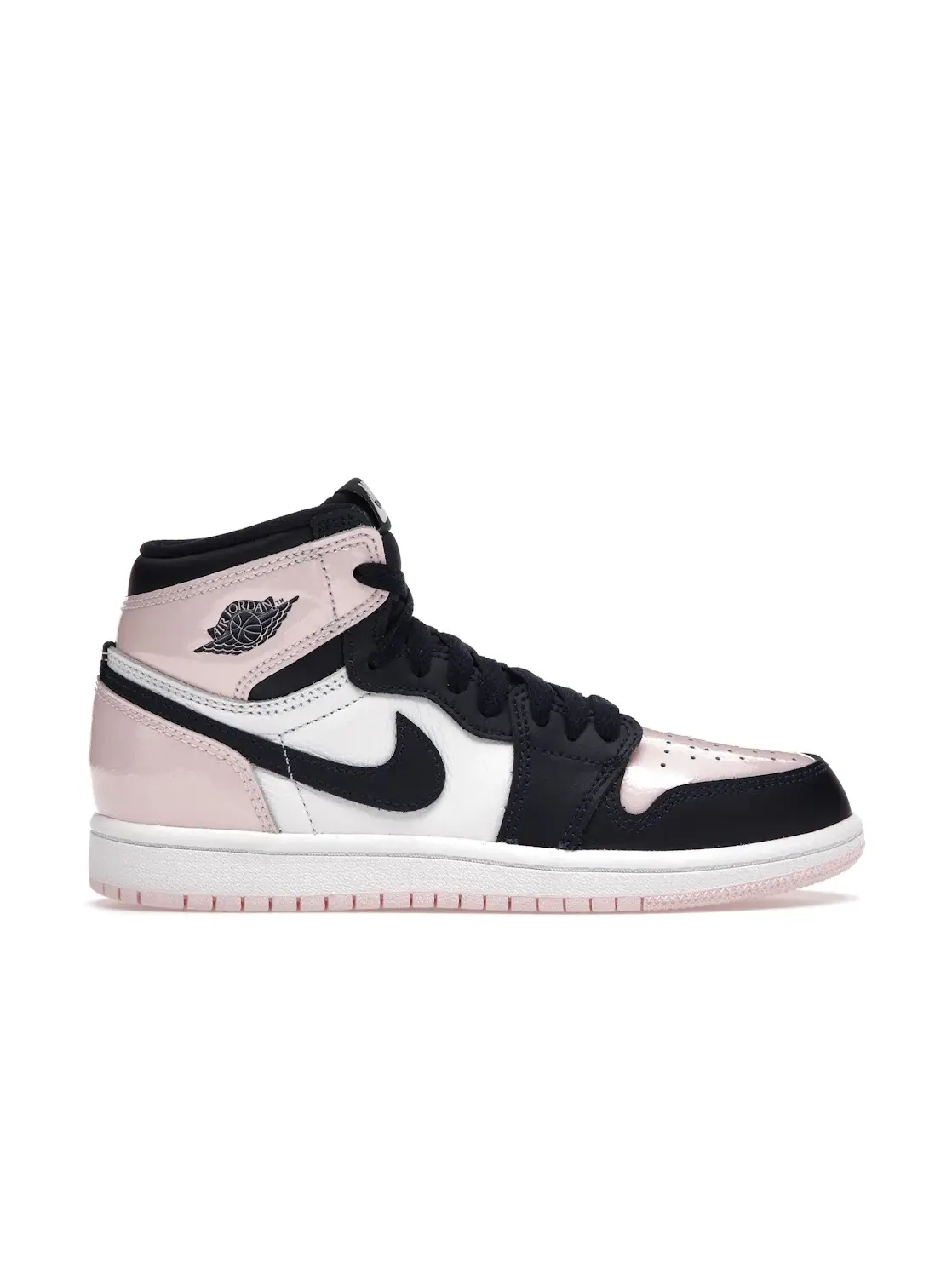 Детские кроссовки высокие с принтом Jordan 1 Retro High OG Atmosphere — изображение 1 из 4, розовый-белый