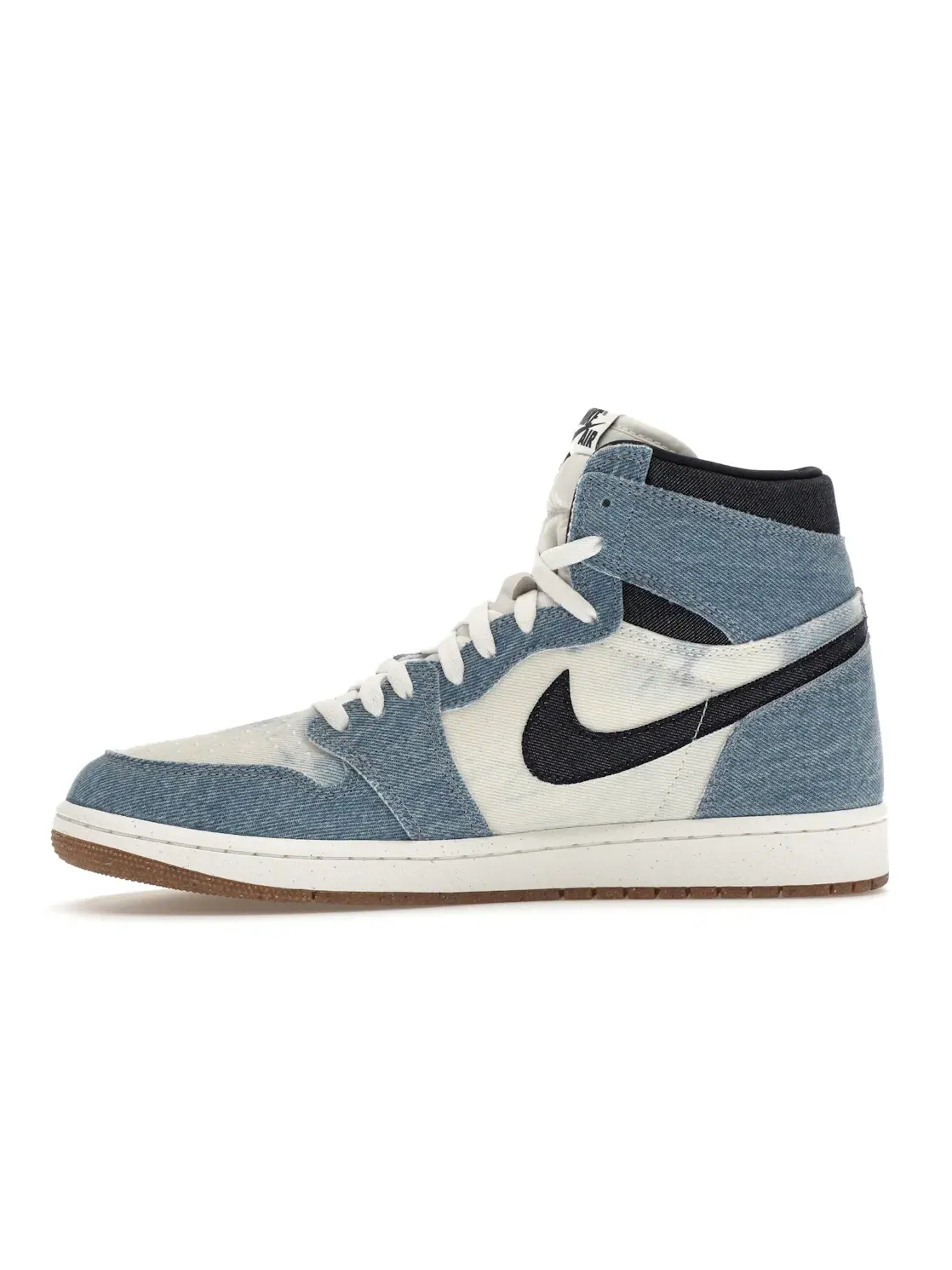 Мужские кроссовки джинсовые Jordan 1 Retro High OG — изображение 3 из 4, белый/-белый-коричневый