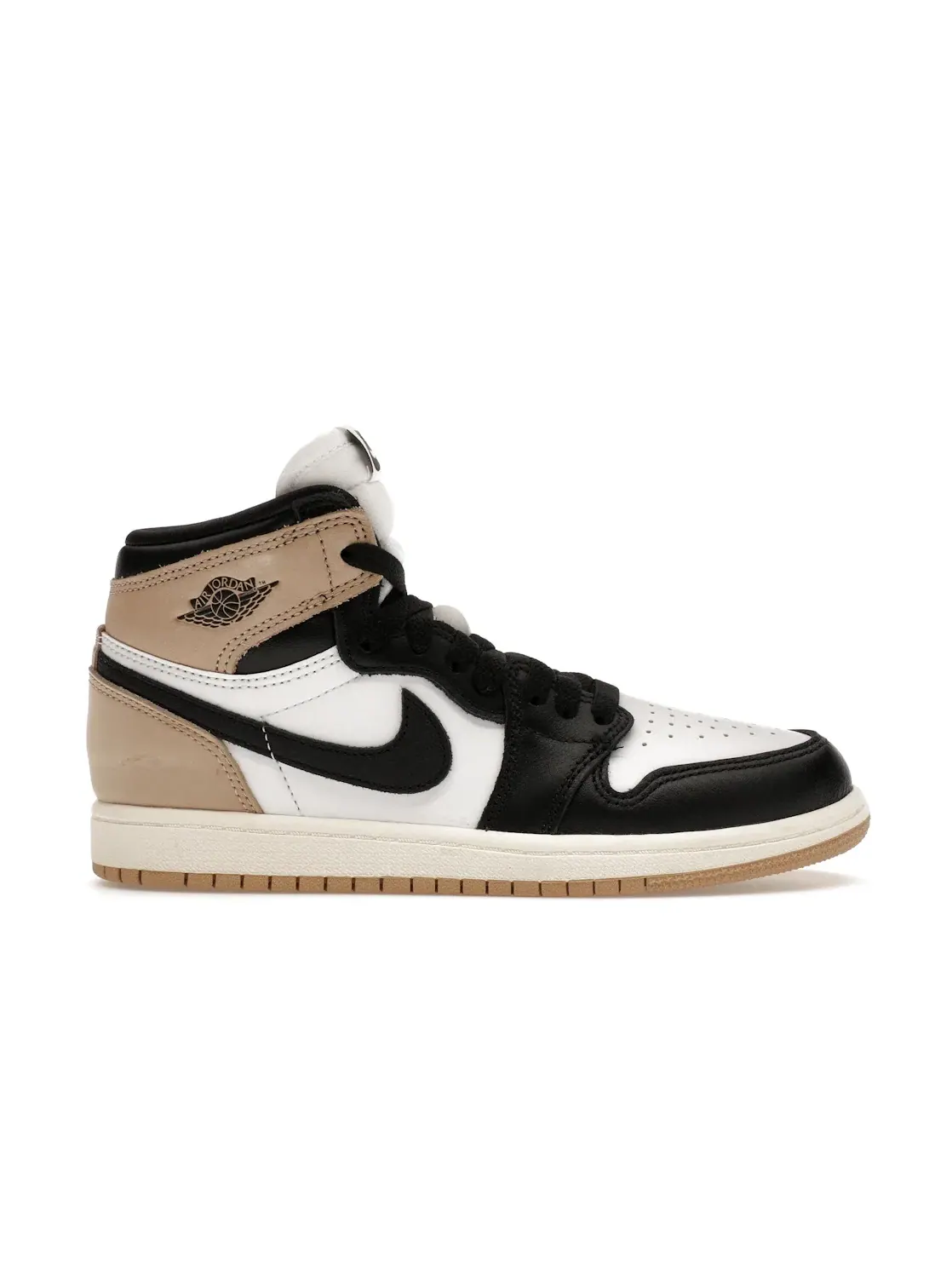 Детские кроссовки высокие с принтом Jordan 1 Retro High OG Jordan — изображение 1 из 4, черный/коричневый/белый