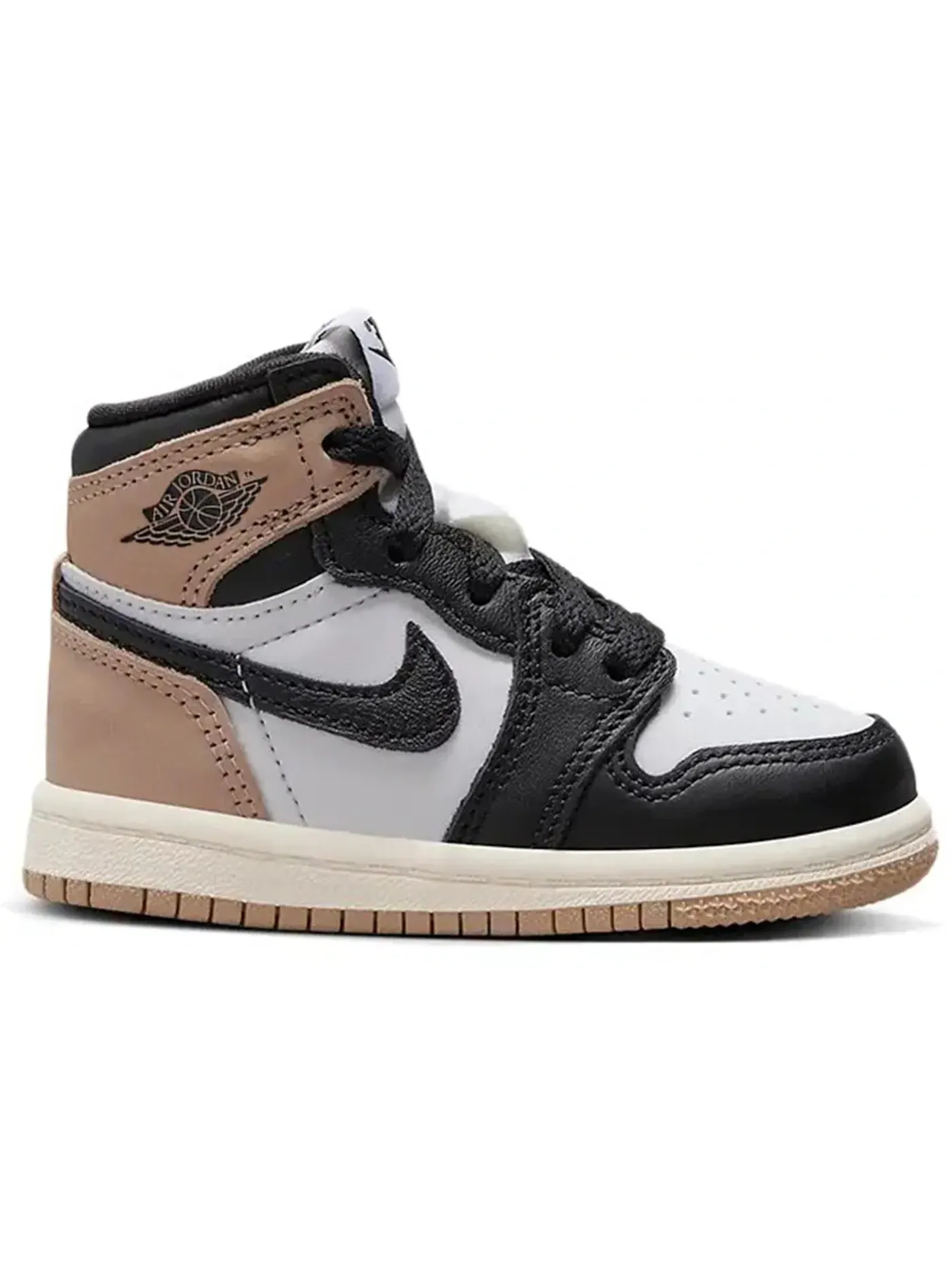 Детские кроссовки высокие с принтом Jordan 1 Retro High OG Jordan — изображение 1 из 1, черный/коричневый/белый