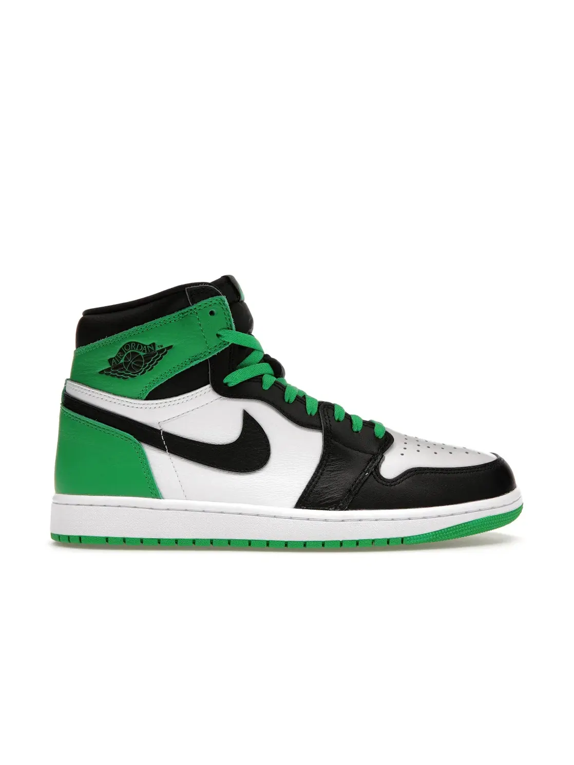 Мужские кроссовки с кожаным верхом Jordan 1 Retro High OG Jordan — изображение 1 из 4, черный/зеленый-белый
