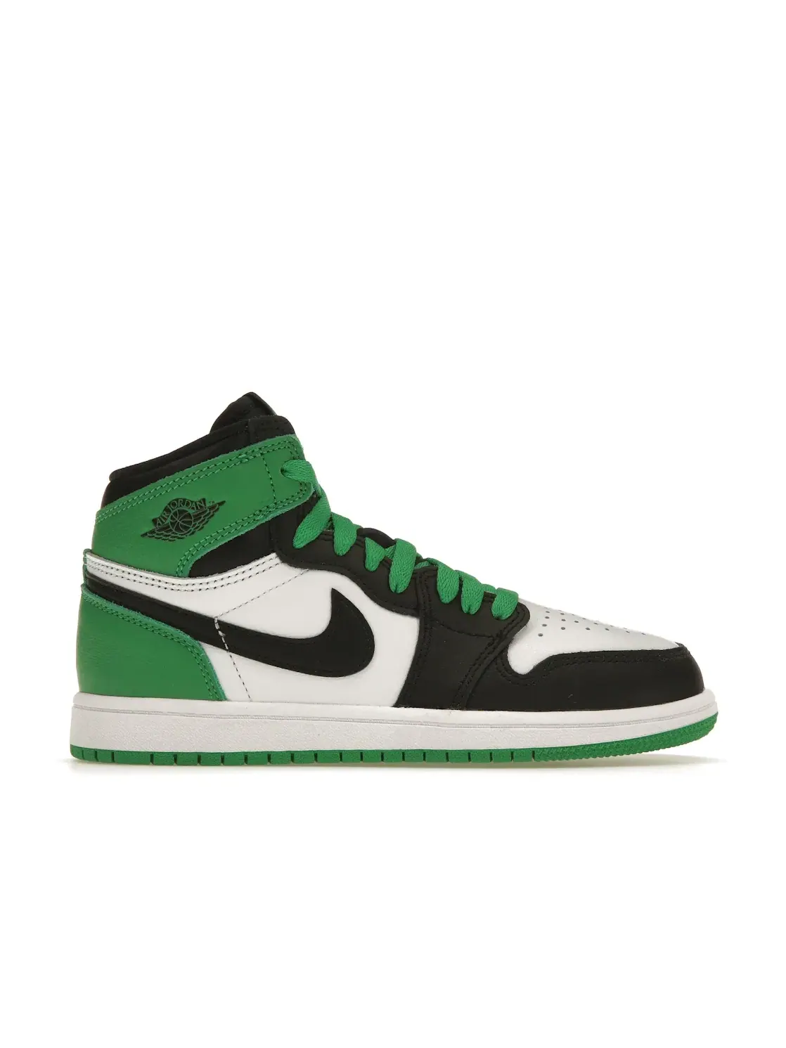 Детские кроссовки высокие с принтом Jordan 1 Retro High OG Lucky Green Jordan — изображение 1 из 4, черный/зеленый белый
