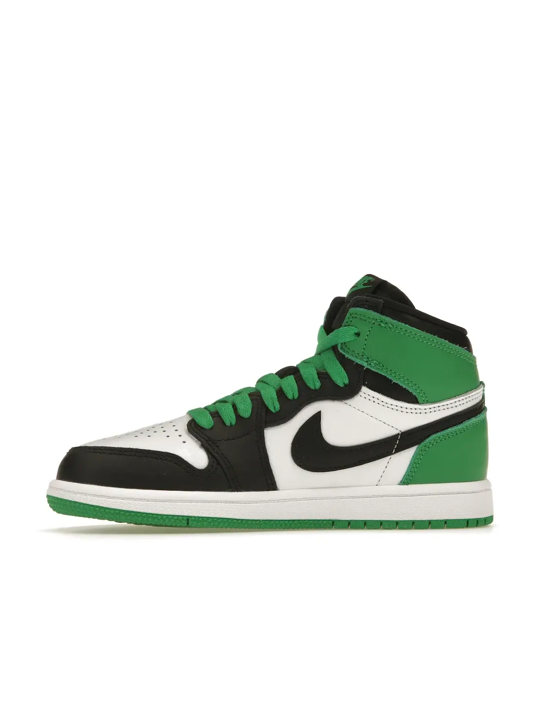 Детские кроссовки высокие с принтом Jordan 1 Retro High OG Lucky Green Jordan — изображение 3 из 4, черный/зеленый белый