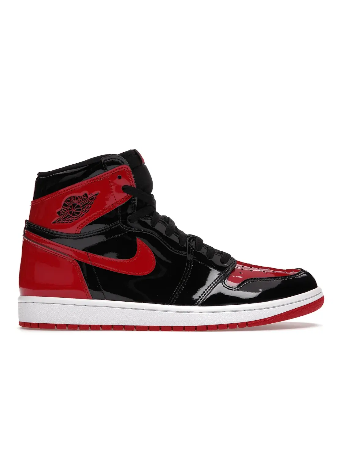 Мужские кроссовки с лакированной кожи Jordan 1 Retro High OG Patent Bred Jordan — изображение 1 из 4, черный/белый-красный