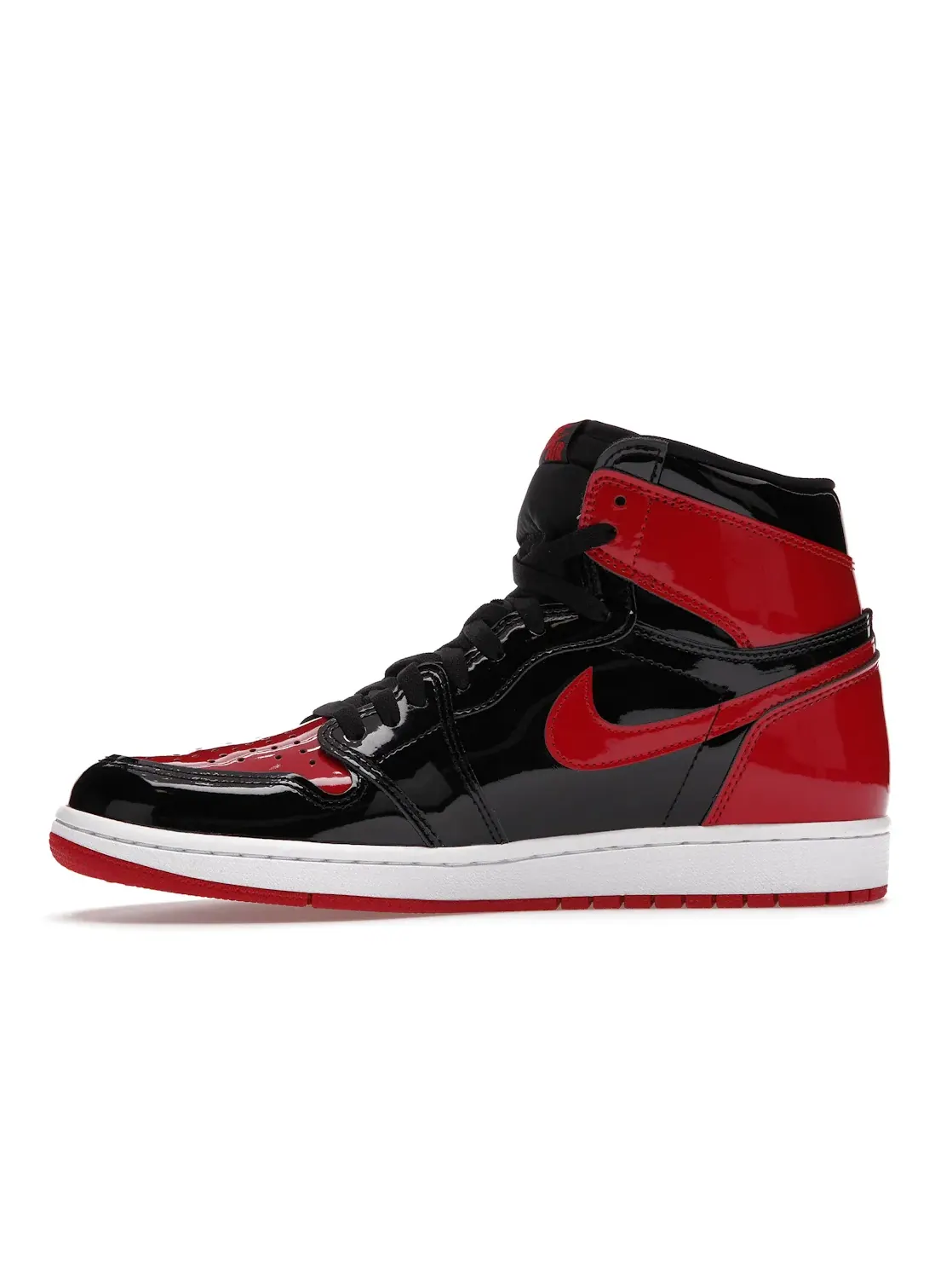 Мужские кроссовки с лакированной кожи Jordan 1 Retro High OG Patent Bred Jordan — изображение 3 из 4, черный/белый-красный