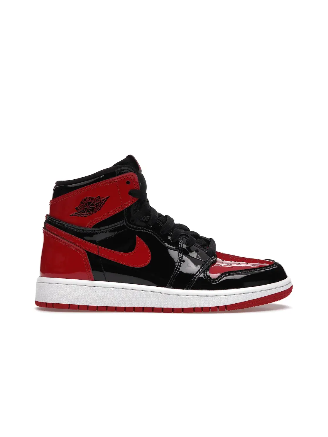 Детские кроссовки с патентованной кожи Jordan 1 Retro High OG, Bred Patent GS Jordan — изображение 1 из 4