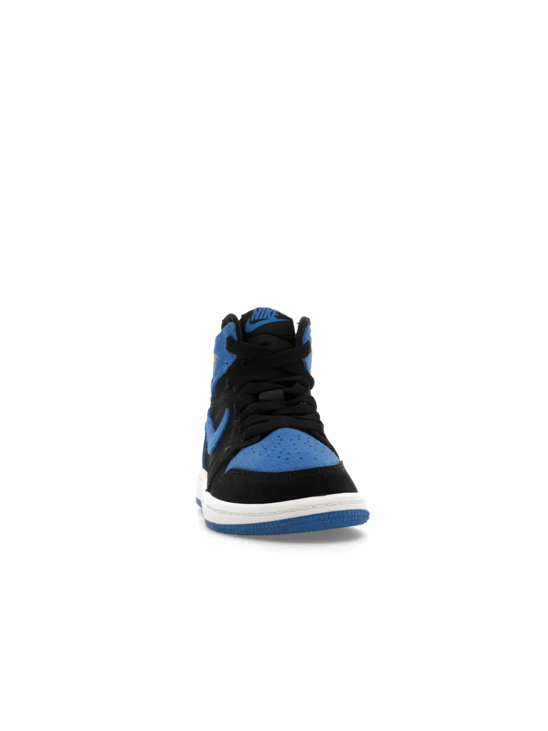 Детские кроссовки высокие с замшей Jordan 1 Retro High OG Royal Reimagined Jordan — изображение 2 из 4, черный/синий/белый
