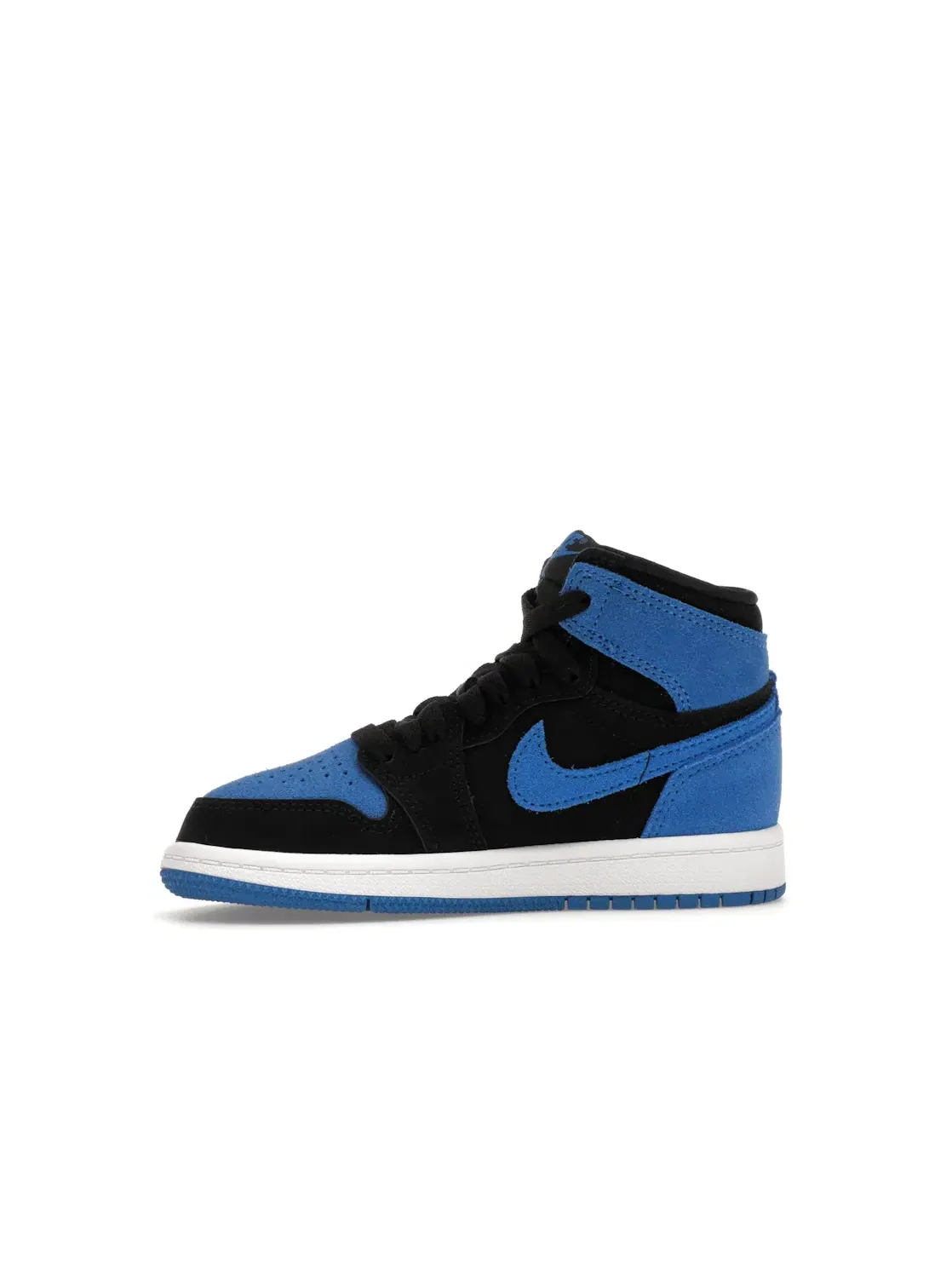 Детские кроссовки высокие с замшей Jordan 1 Retro High OG Royal Reimagined Jordan — изображение 3 из 4, черный/синий/белый