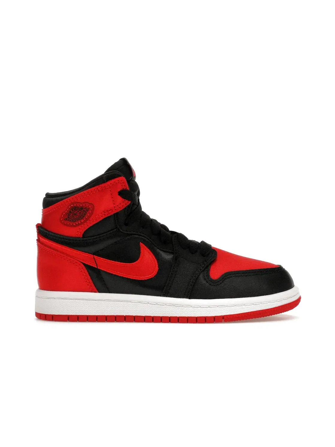 Детские кроссовки с сатиновым верхом Jordan 1 Retro High OG Satin Bred Jordan — изображение 1 из 4, черный/красный/белый