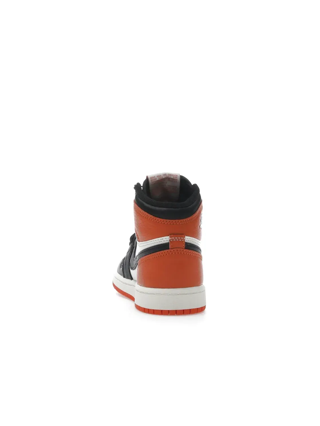 Детские кроссовки высокие с оранжевыми вставками Jordan 1 Retro High OG — изображение 4 из 4, черный/черный