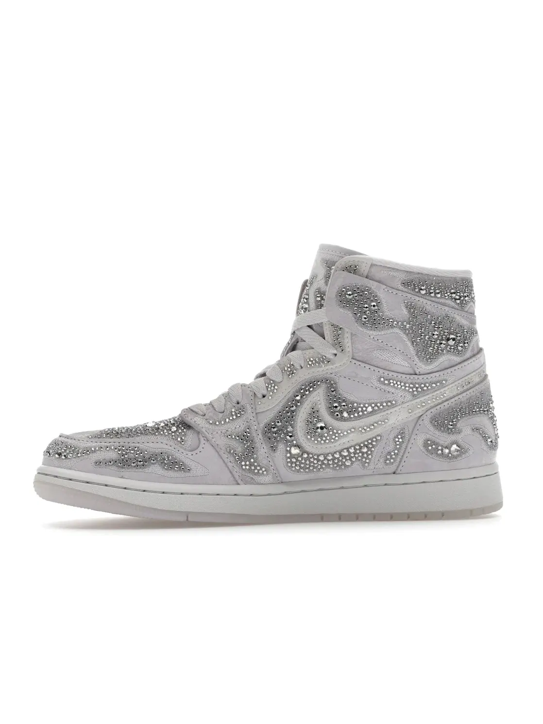 Женские кроссовки Swarovski с кристаллами Jordan 1 Retro High OG Jordan — изображение 3 из 4, серый/серый