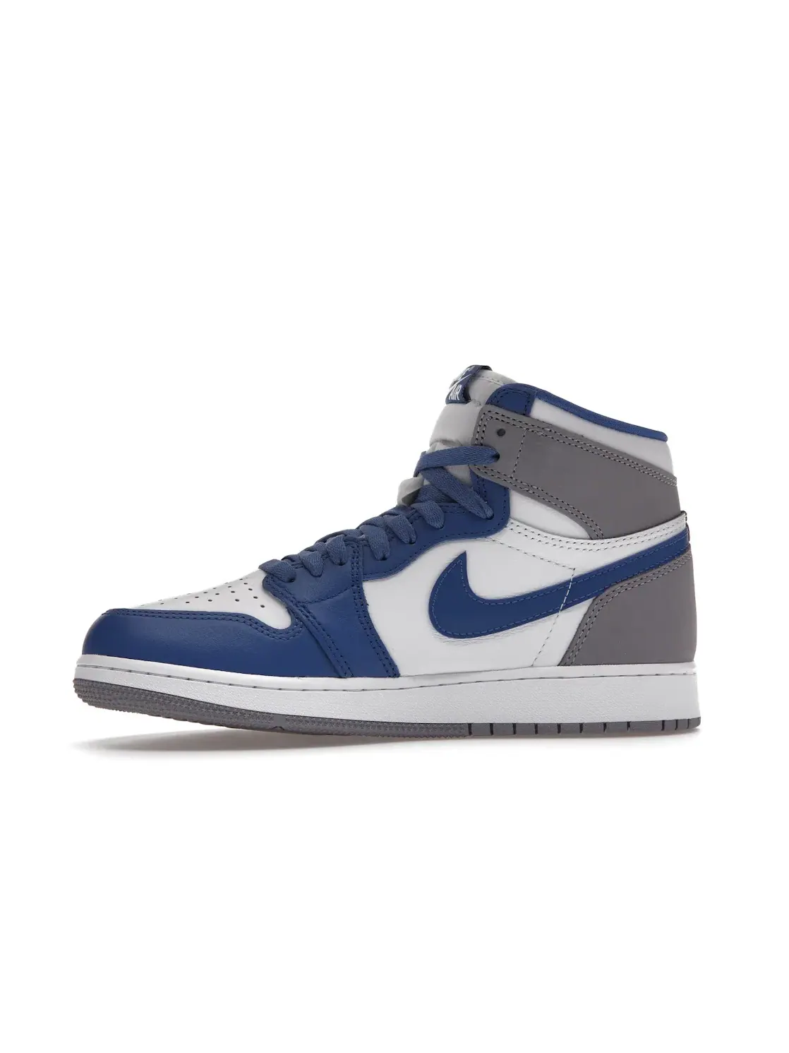 Детские кроссовки для мальчиков с высокой посадкой Jordan 1 Retro High OG Jordan — изображение 3 из 4, синий/белый/серый