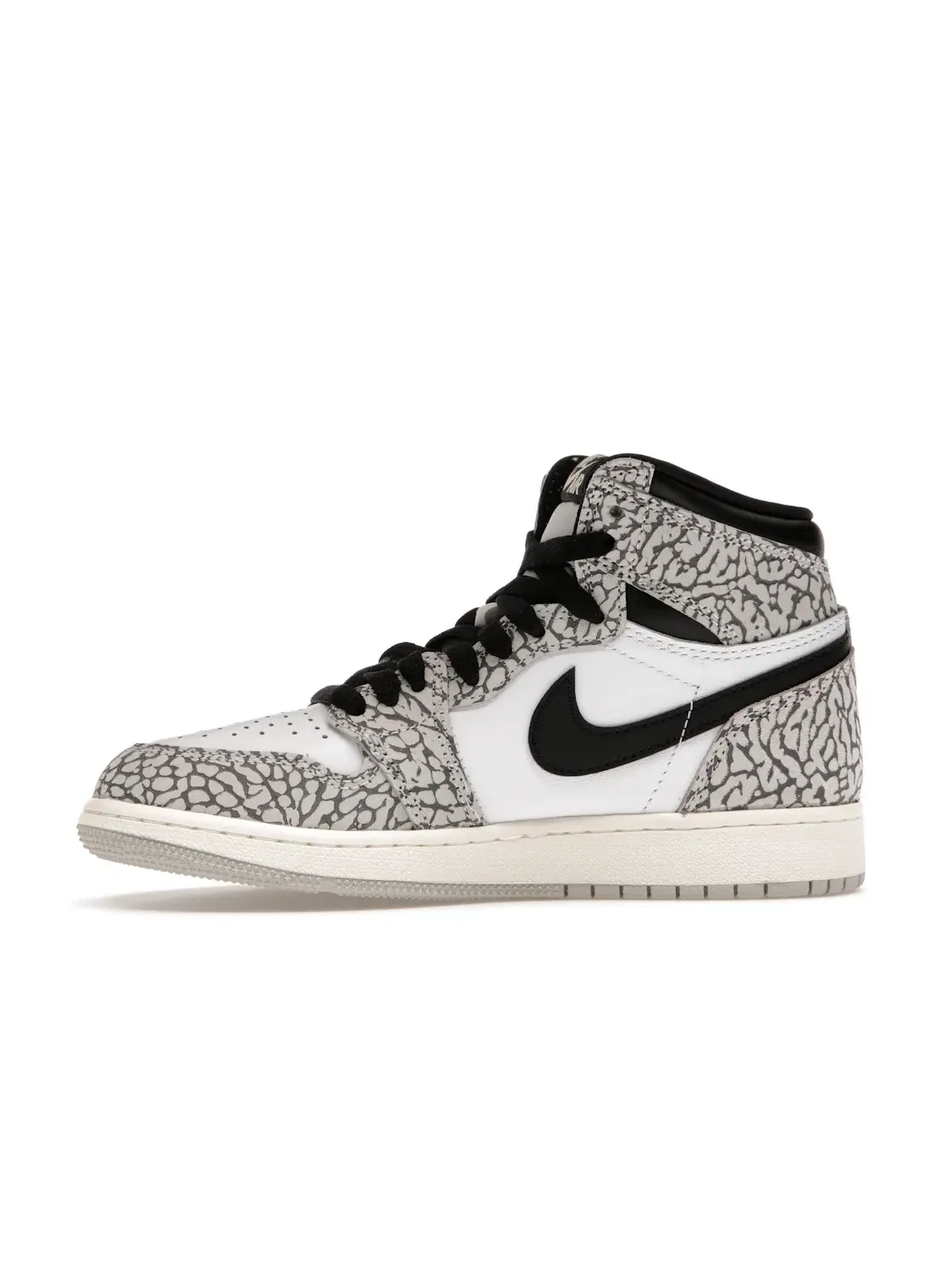 Детские кроссовки Lifestyle с принтом Elephant Print Jordan 1 Retro High OG Jordan — изображение 3 из 4, серый//черный/белый