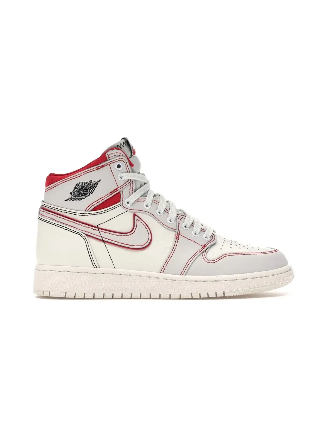 Детские кроссовки с кожаным верхом Jordan 1 Retro High — изображение 1 из 4, черный--красный-красный