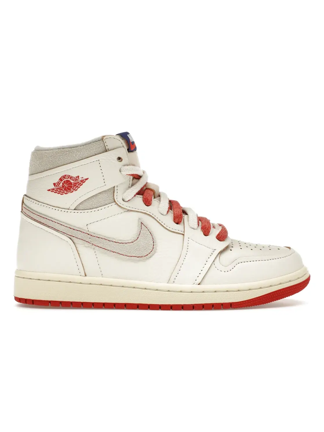 Женские кроссовки с премиум-кожей Jordan 1 Retro High Jordan, Sail/Cinnabar/Light Bone — изображение 1 из 4