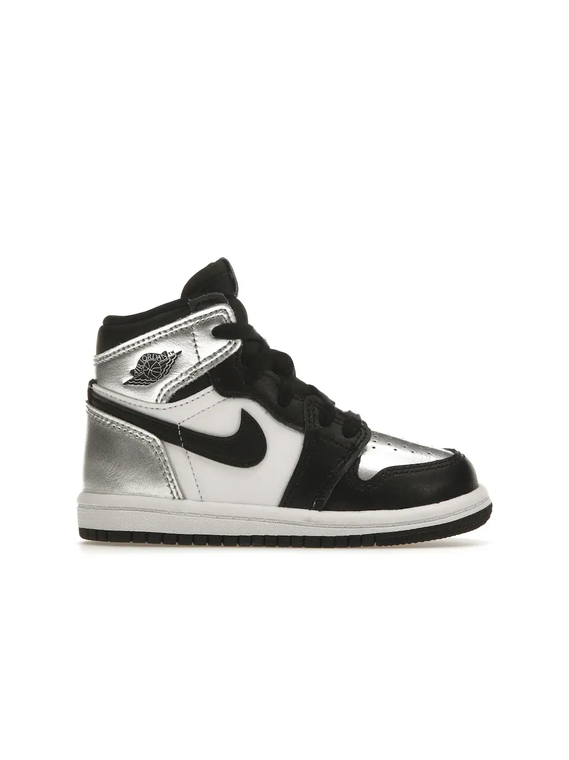 Детские кроссовки с металлическим серебристым верхом Jordan 1 Retro High Silver Toe Jordan — изображение 1 из 4