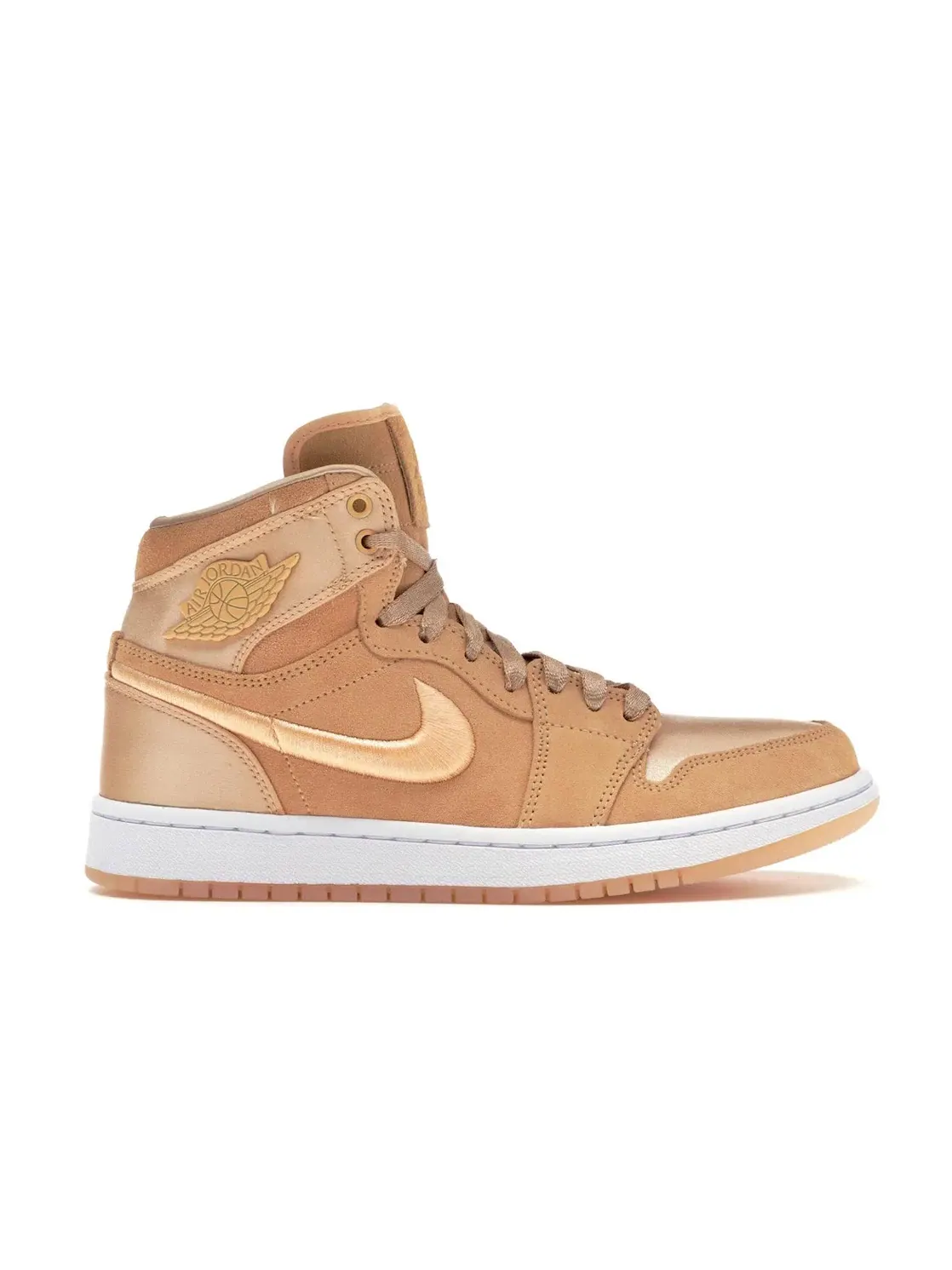 Женские кроссовки с сатиновым верхом Jordan 1 Retro High Season of Her Ice Peach — изображение 1 из 4